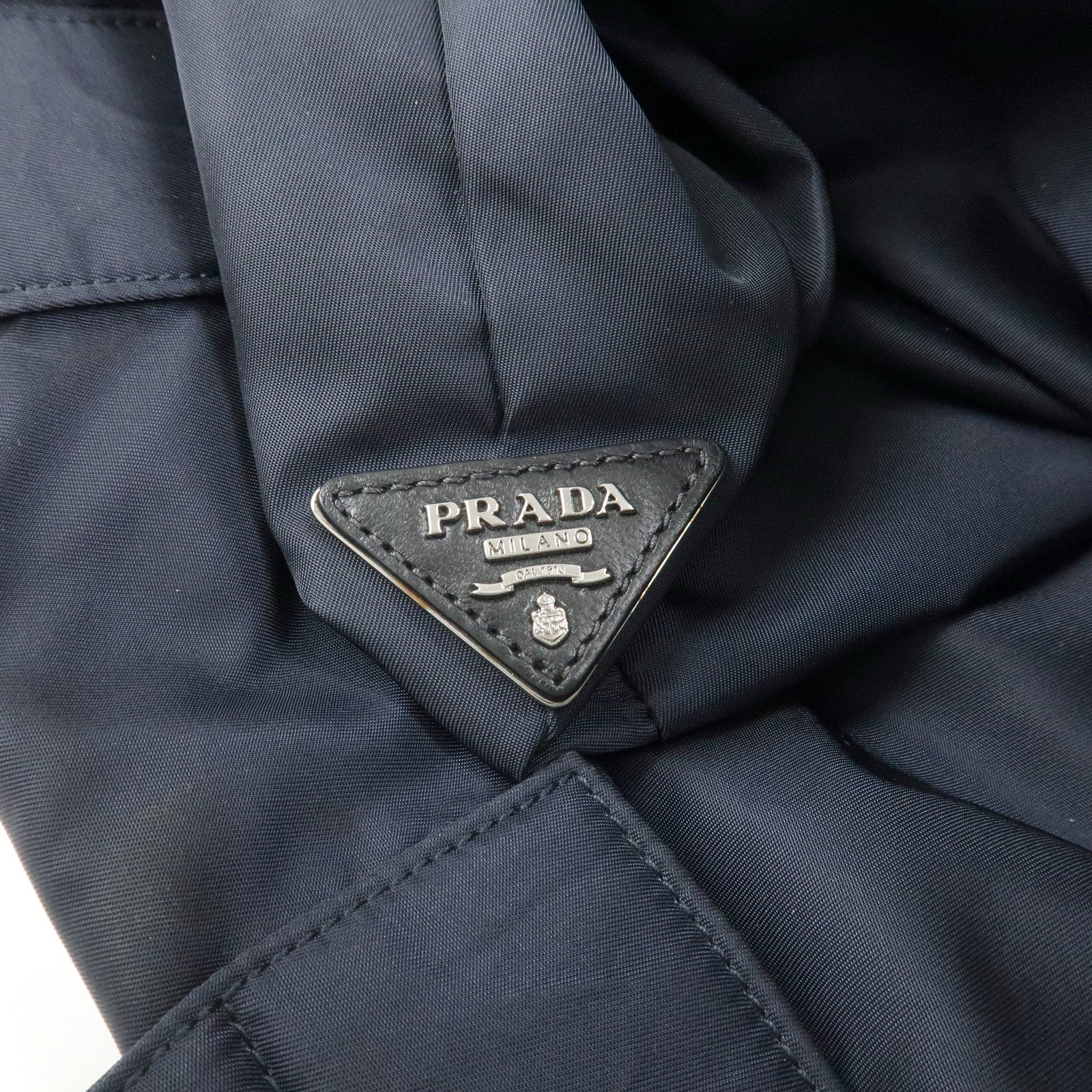 PRADA Nylon 2 Way Bag Hand Bag Shoulder Bag Black Navy BR4521