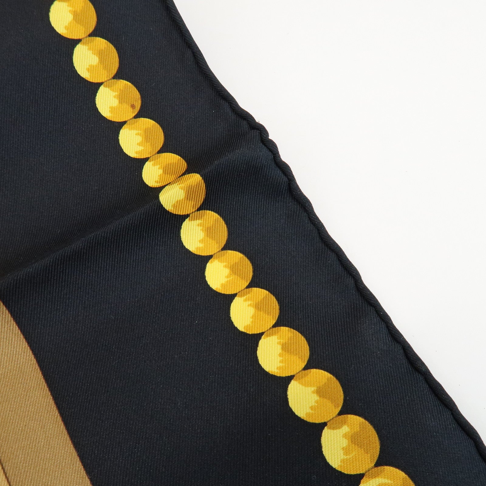 HERMES Carre 90 Silk 100% Scarf CUILLERS D'AFRIQUE Black Gold