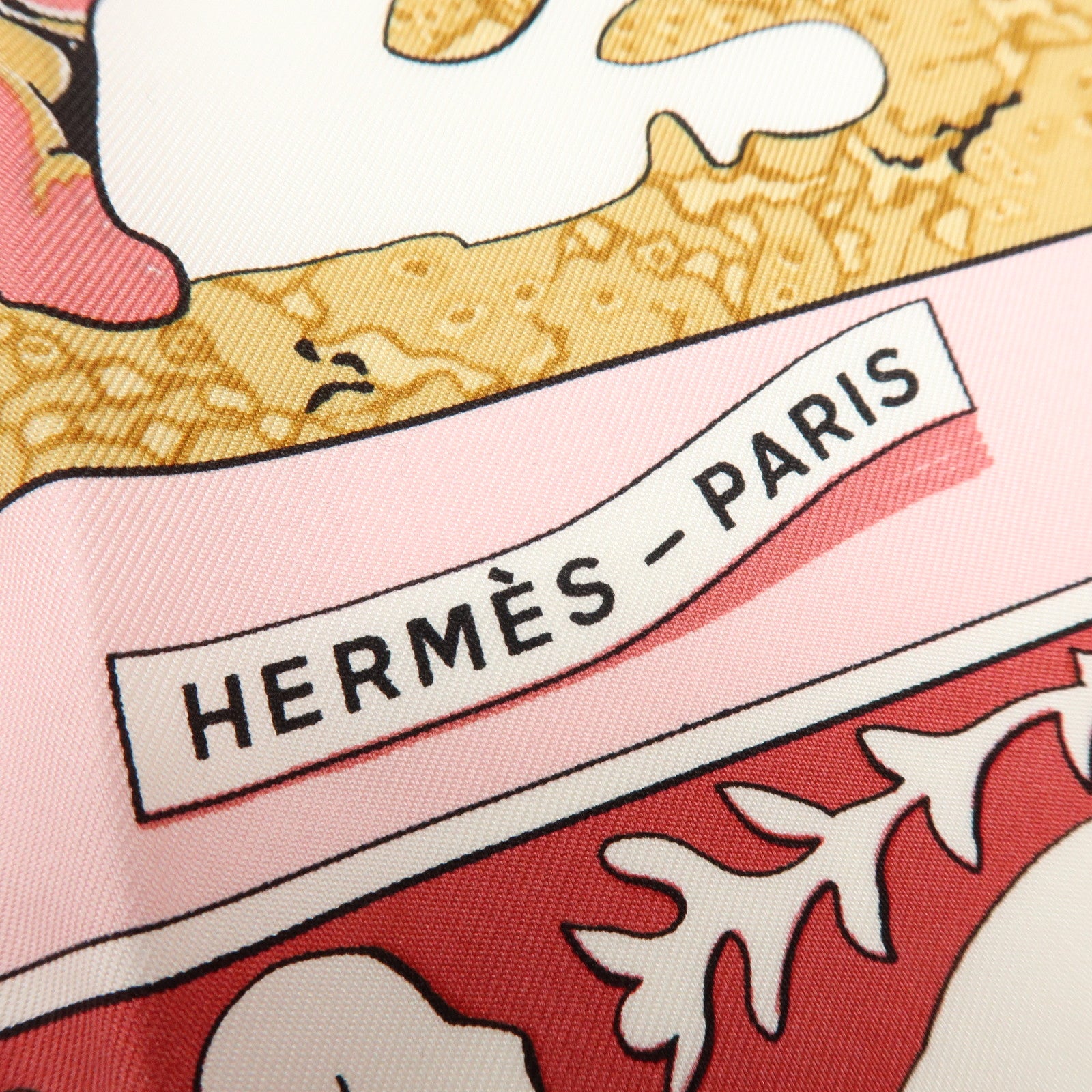 HERMES Carre 90 Silk 100% Scarf EARLY AMERICA Pink