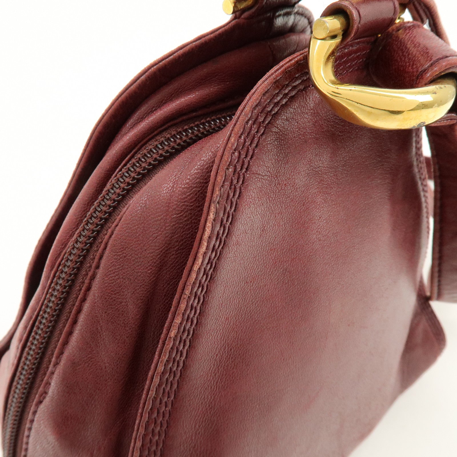 LOEWE Anagram Leather Shoulder Bag Crossbody Bag Bordeaux
