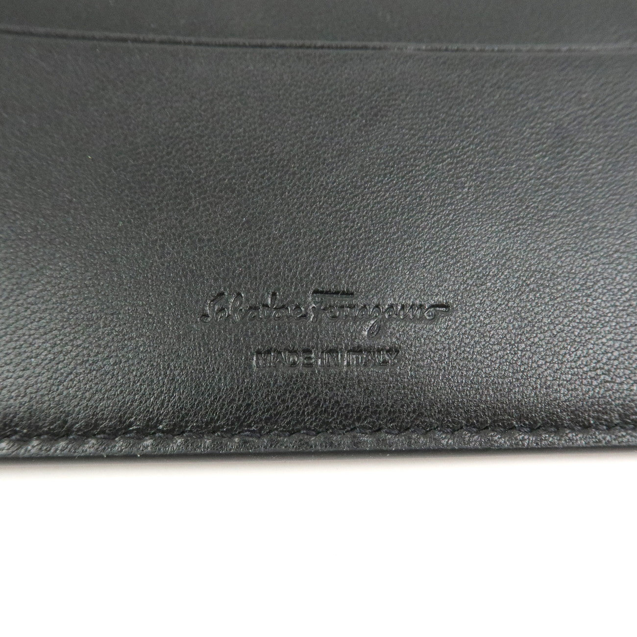 Ferragamo Logo Leather Agenda Planner Cover Black