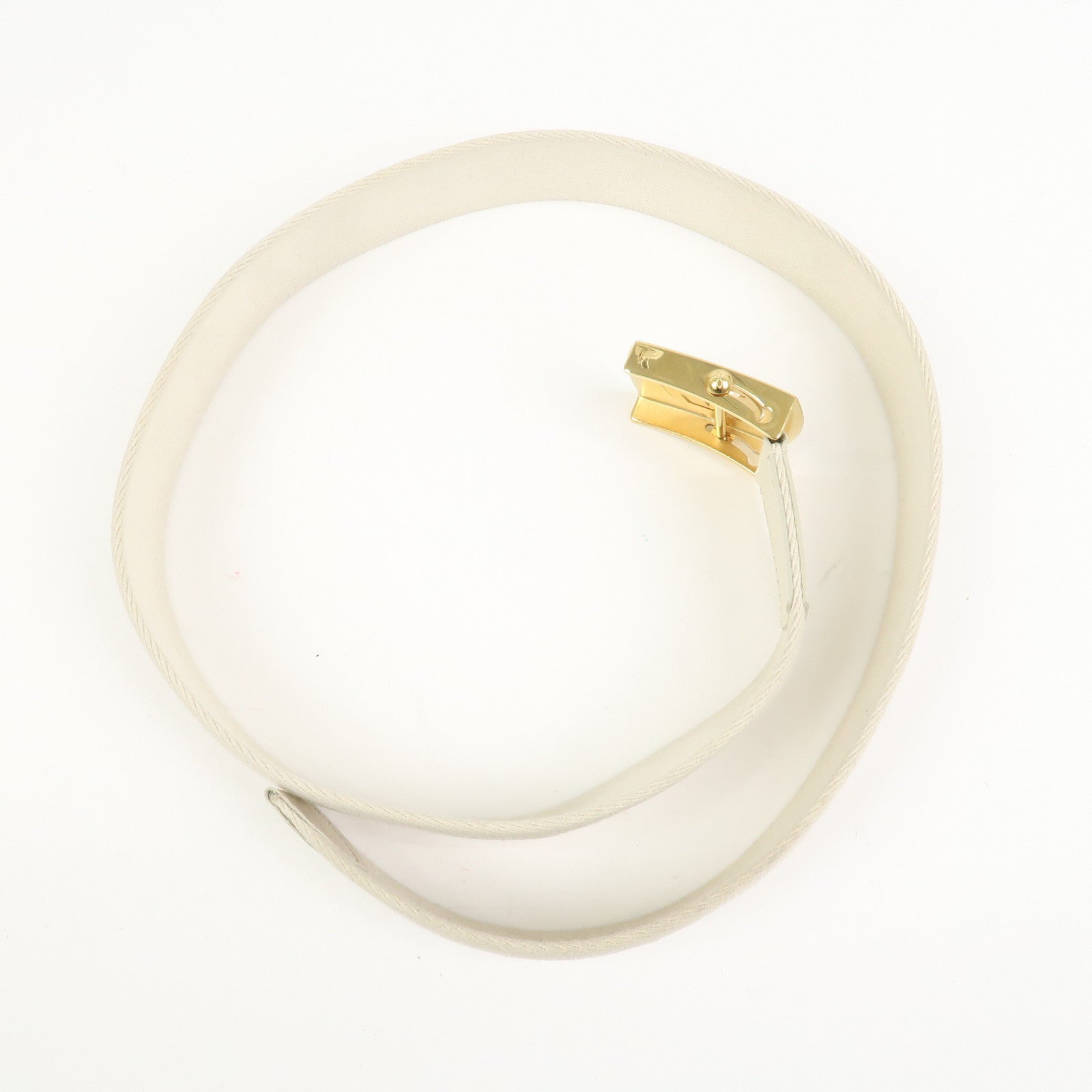 Louis Vuitton Ceinture Fortune Cotton Metal Belt Ivory M6973