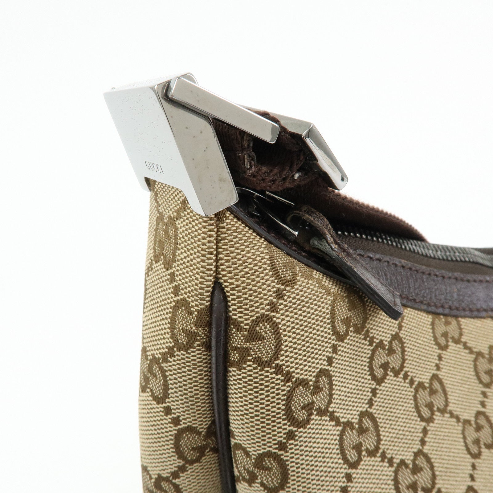 GUCCI GG Canvas Leather Shoulder Bag Crossbody Bag Beige 122790