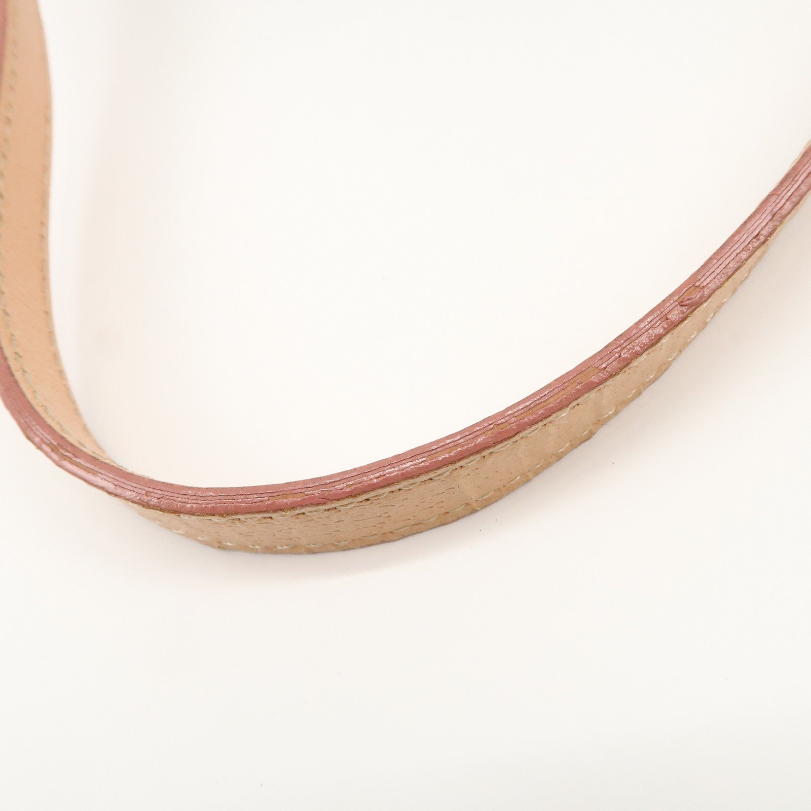 FENDI Zucca Canvas Leather Shoulder Bag Black Pink Flower Motif