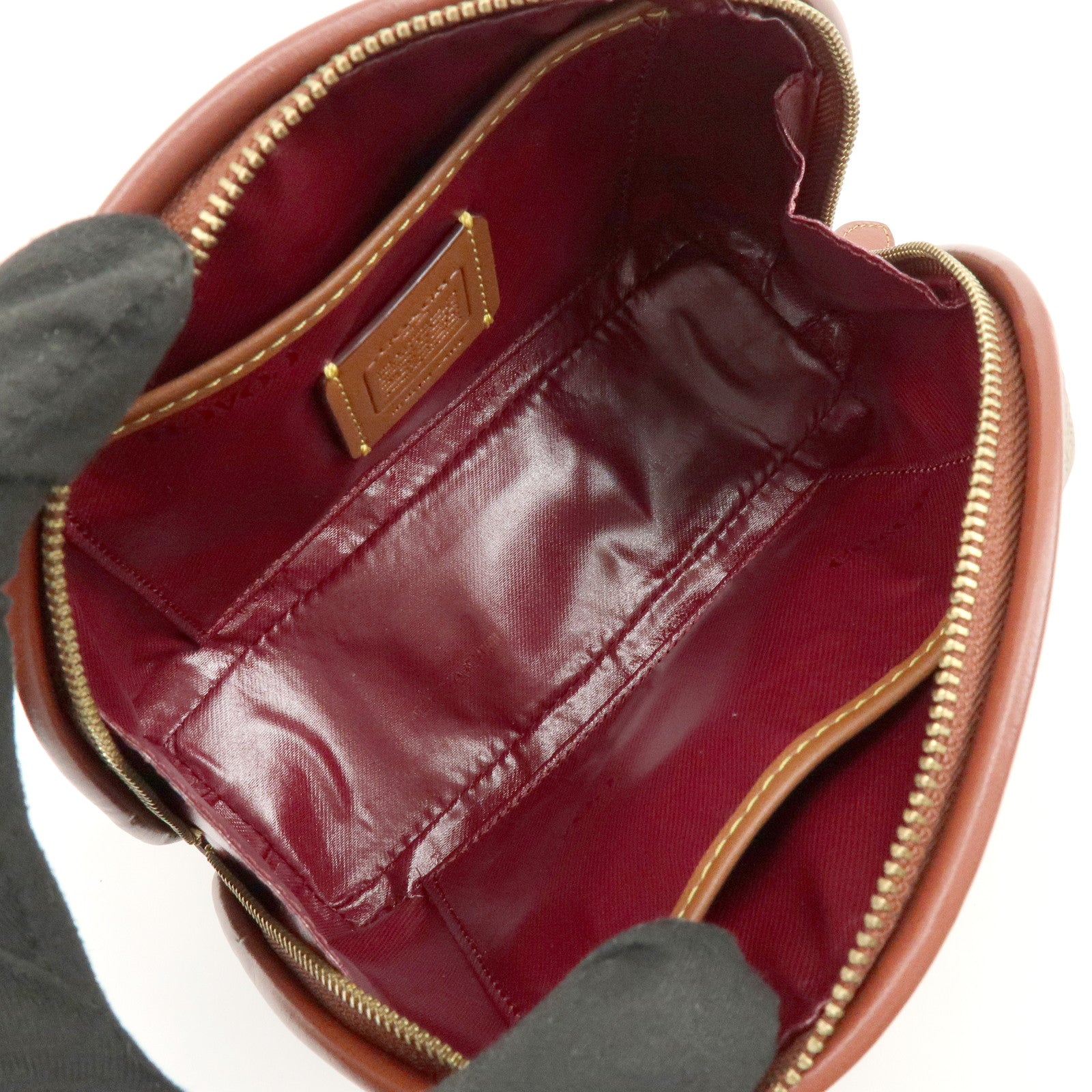 Coach Signature PVC Pouch Cosmetic Pouch Brown