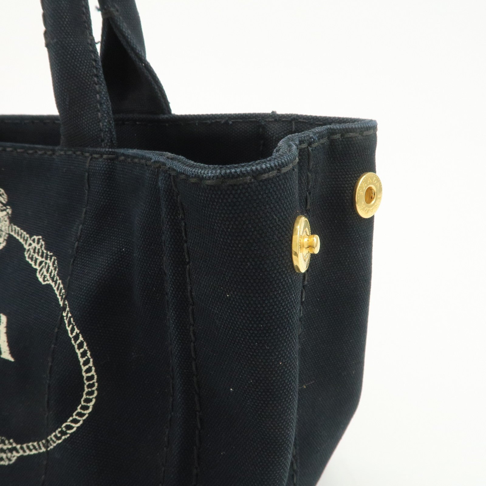 PRADA Logo Canapa Mini Canvas 2Way Bag Hand Bag Shoulder Bag 1BG439