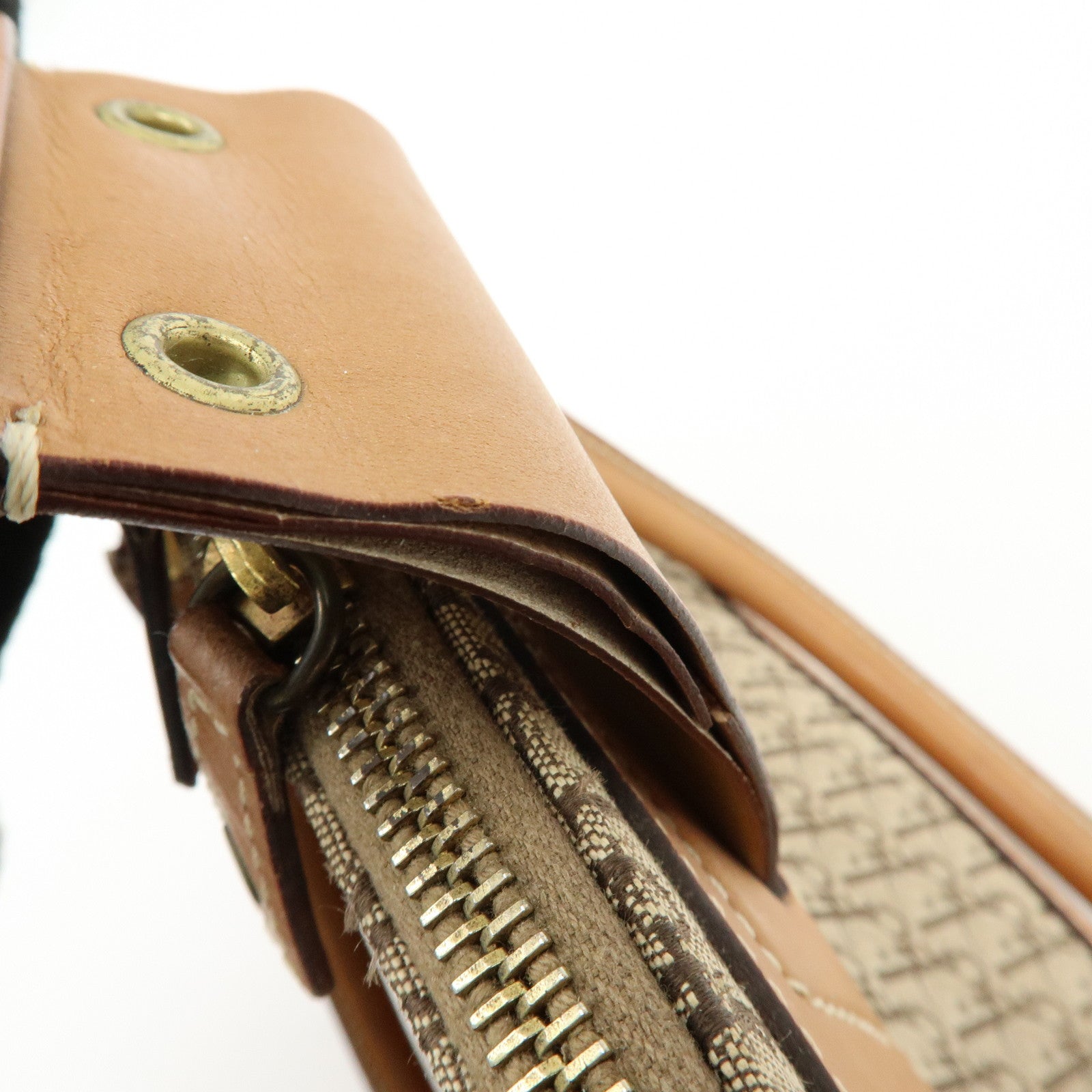 Christian Dior Trotter Street Chic Jacquard Canvas Leather Hand Bag