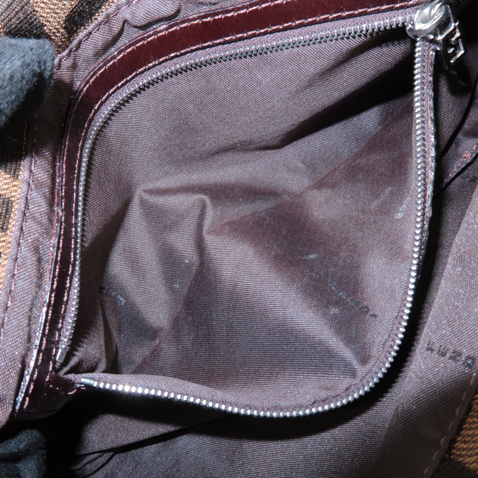 FENDI Mamma Baguette Zucca Canvas Leather Shoulder Bag 26424 Used