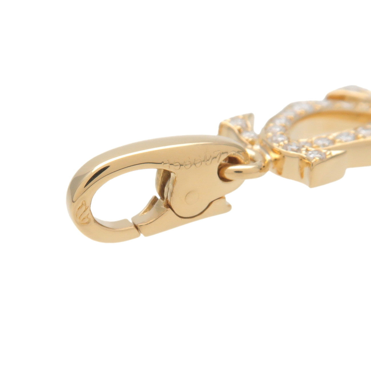 Cartier 2C Diamond Necklace Charm K18YG 750YG Yellow Gold