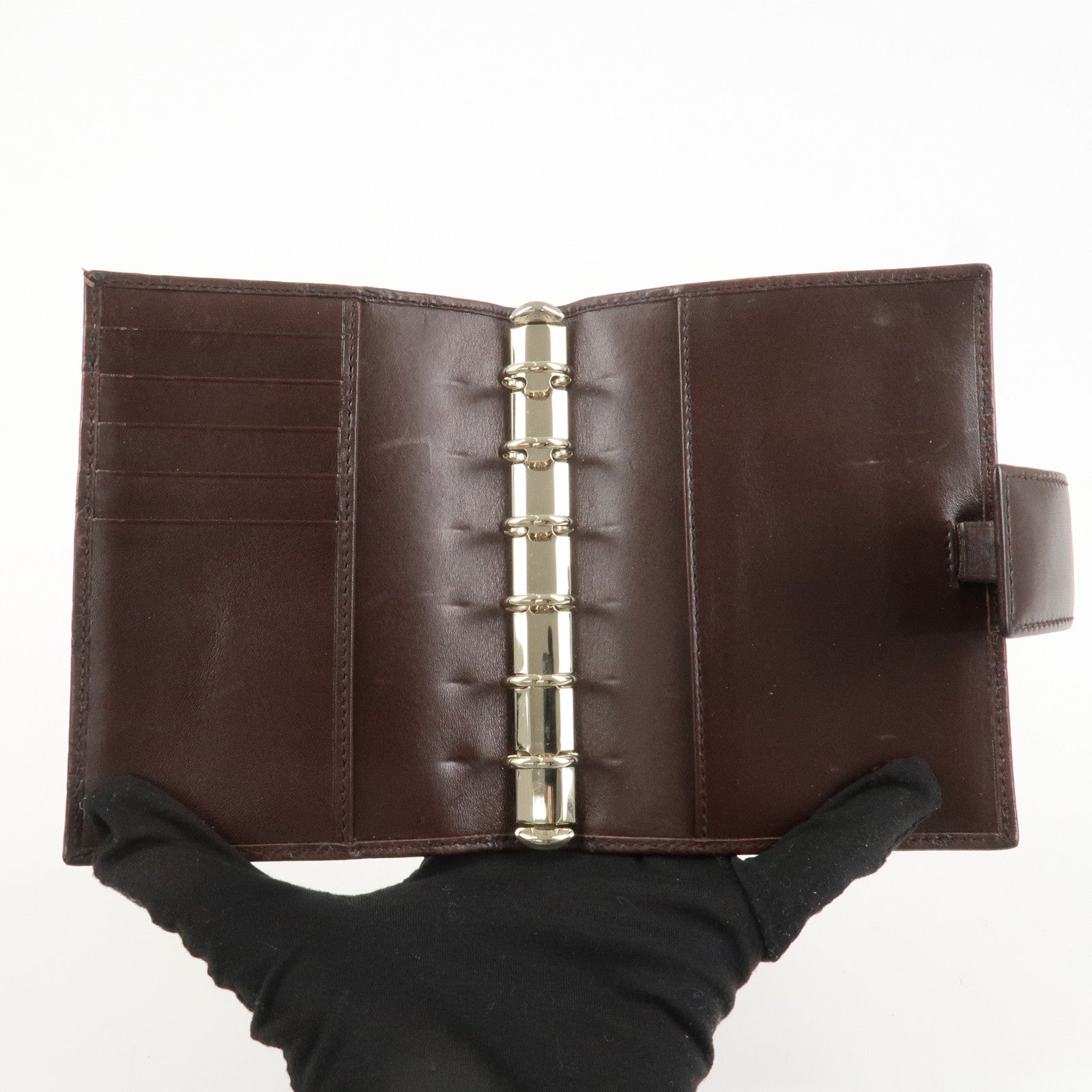 GUCCI Guccissima Leather Planner Cover Dark Brown 115240 Used
