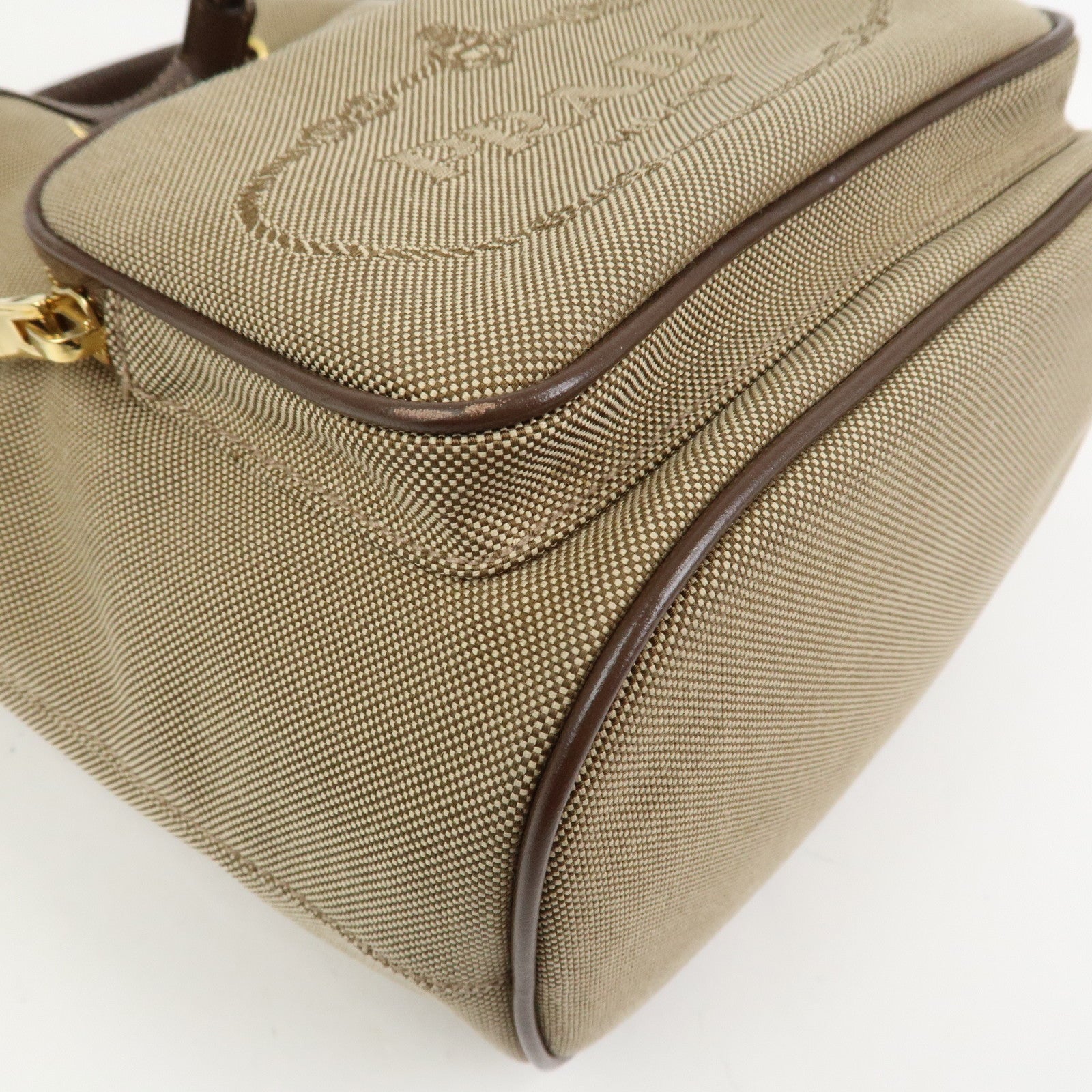 PRADA Jacquard Leather 2Way Bag Drawstring Hand Shoulder Bag 1BH038
