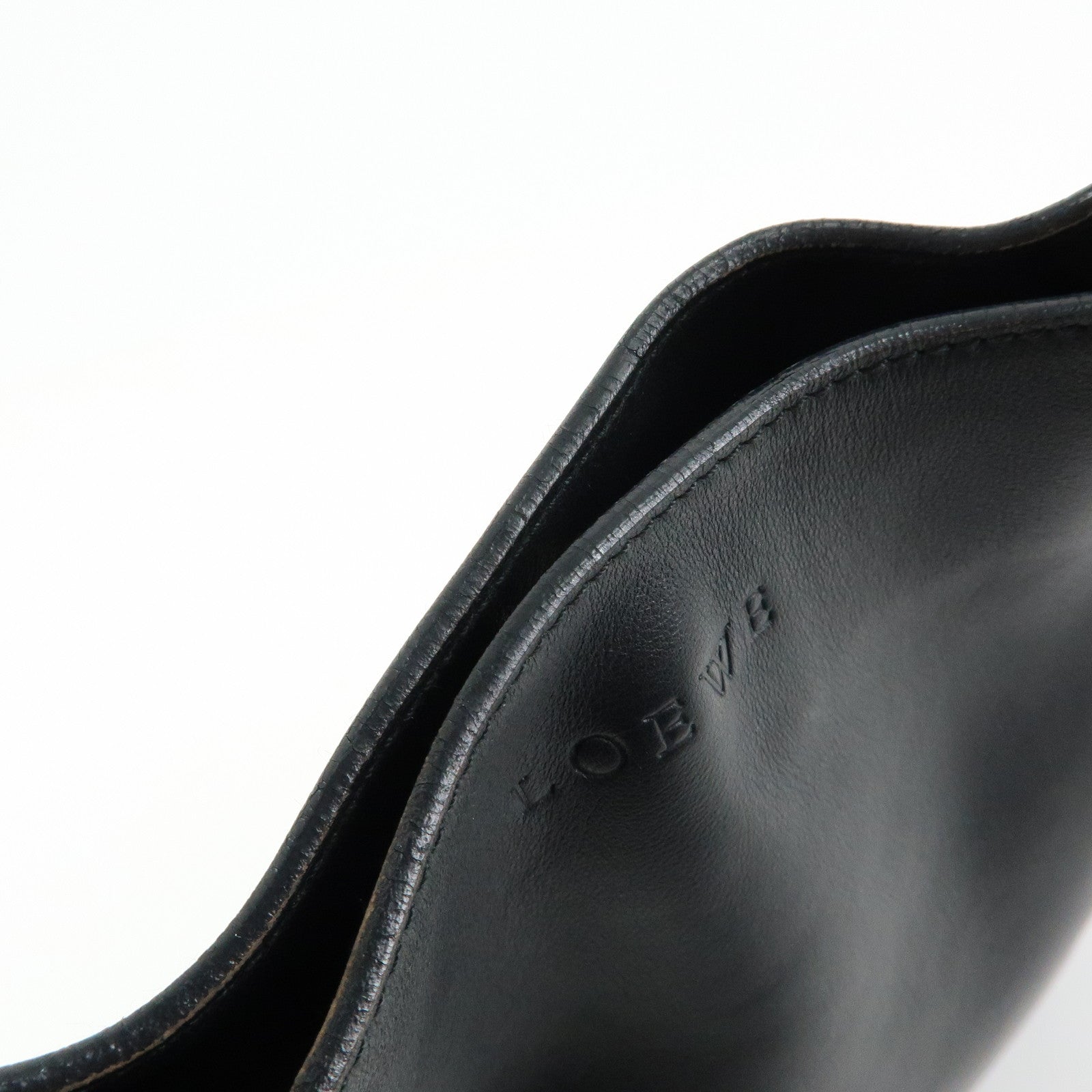 LOEWE Logo Leather Shoulder Bag Hand Bag Black