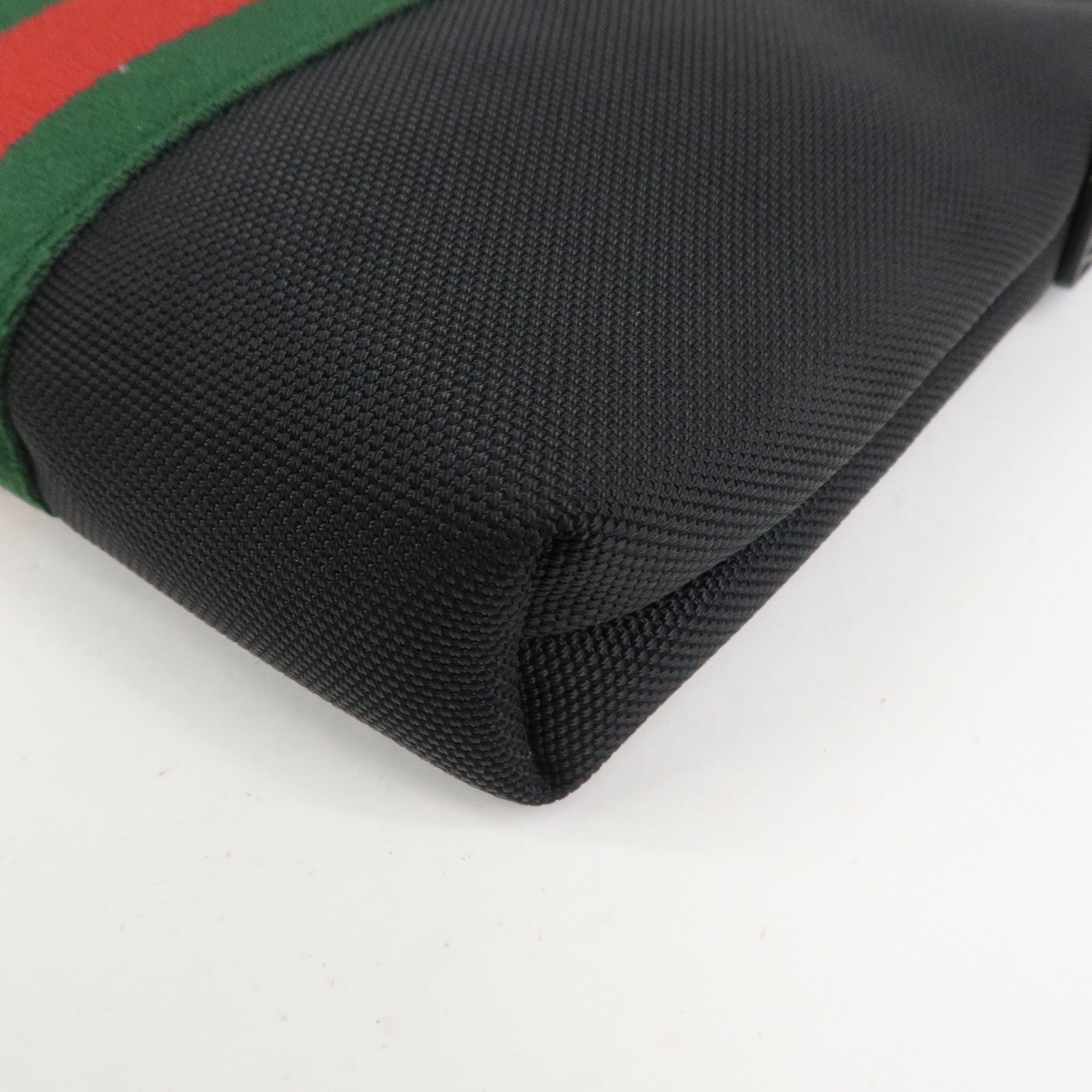 GUCCI Sherry Canvas Leather Shoulder Bag Crossbody Bag Black 631195