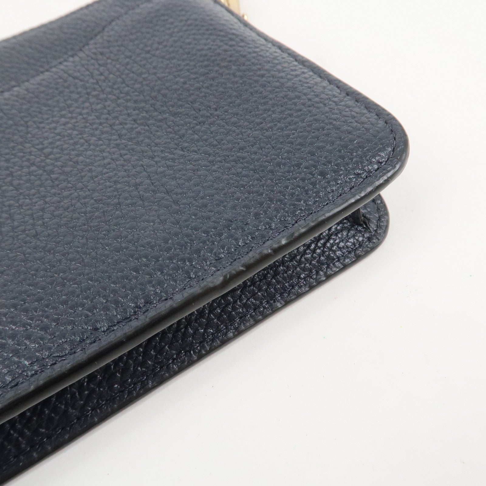 COACH Logo Leather Shoulder Bag Crossbody Bag Navy