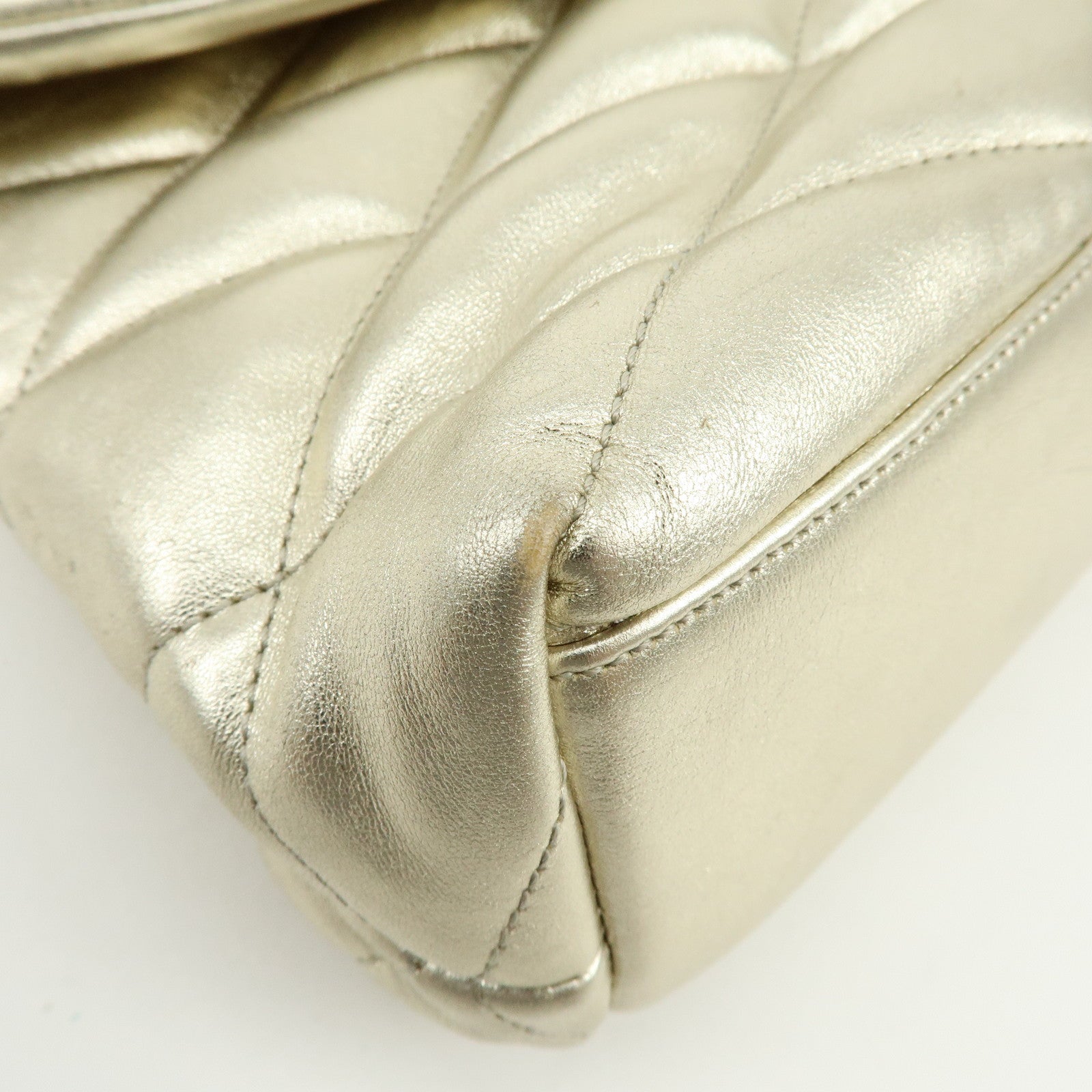 SAINT LAURENT PARIS Sade Leather Clutch Bag Gold 1655004