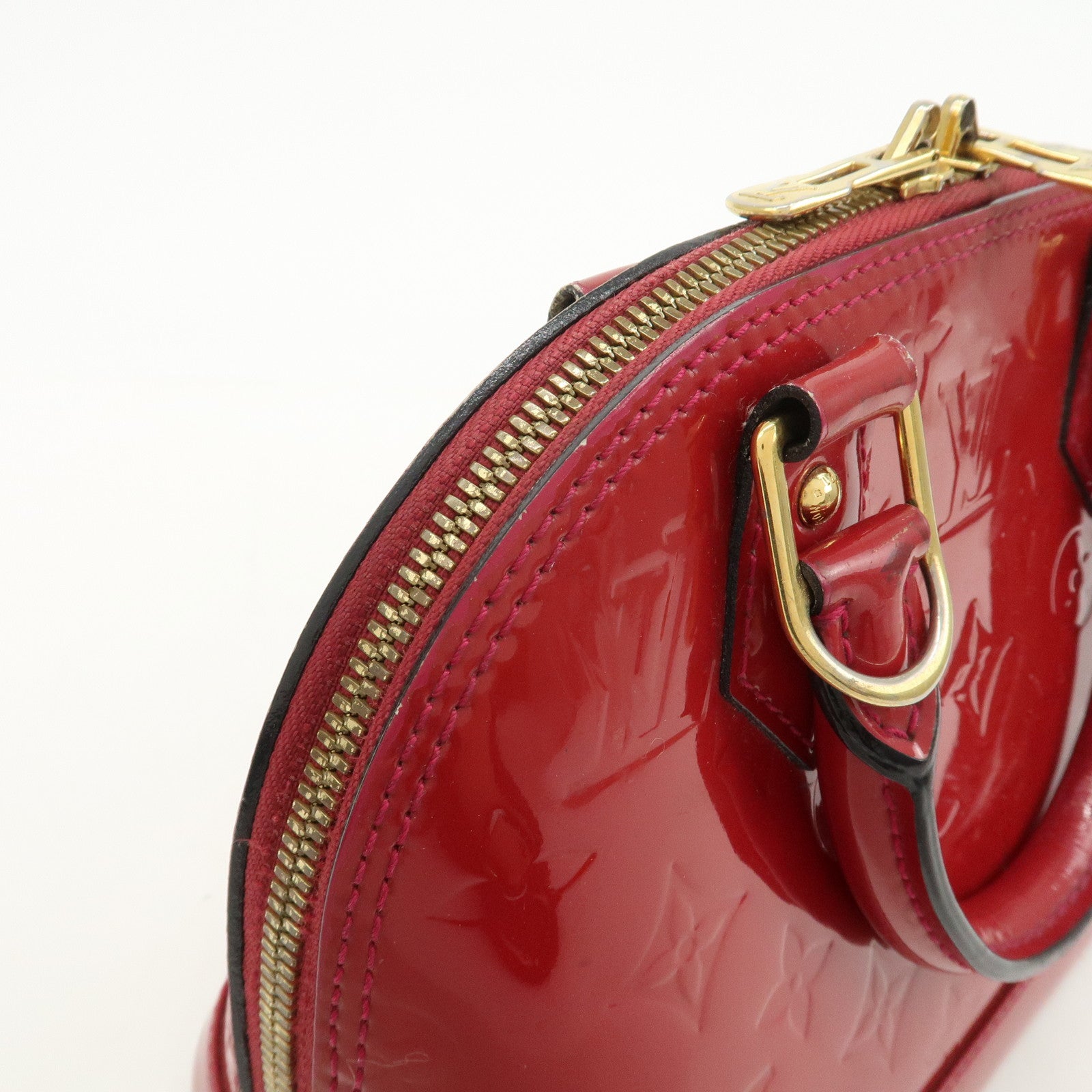Louis Vuitton Monogram Vernis Alma BB 2Way Hand Bag Rouge M91698