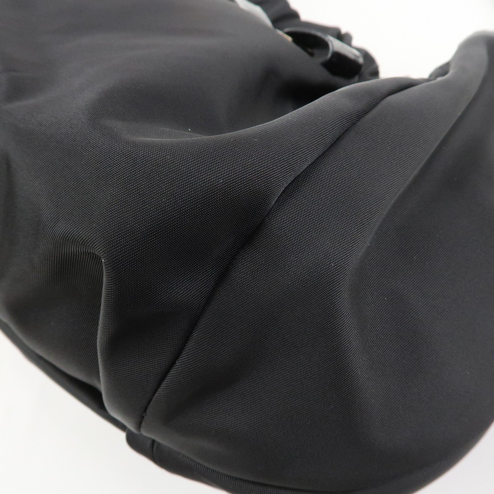 Ferragamo Vara Ribbon Nylon Patent Leather 2Way Hand Shoulder Bag