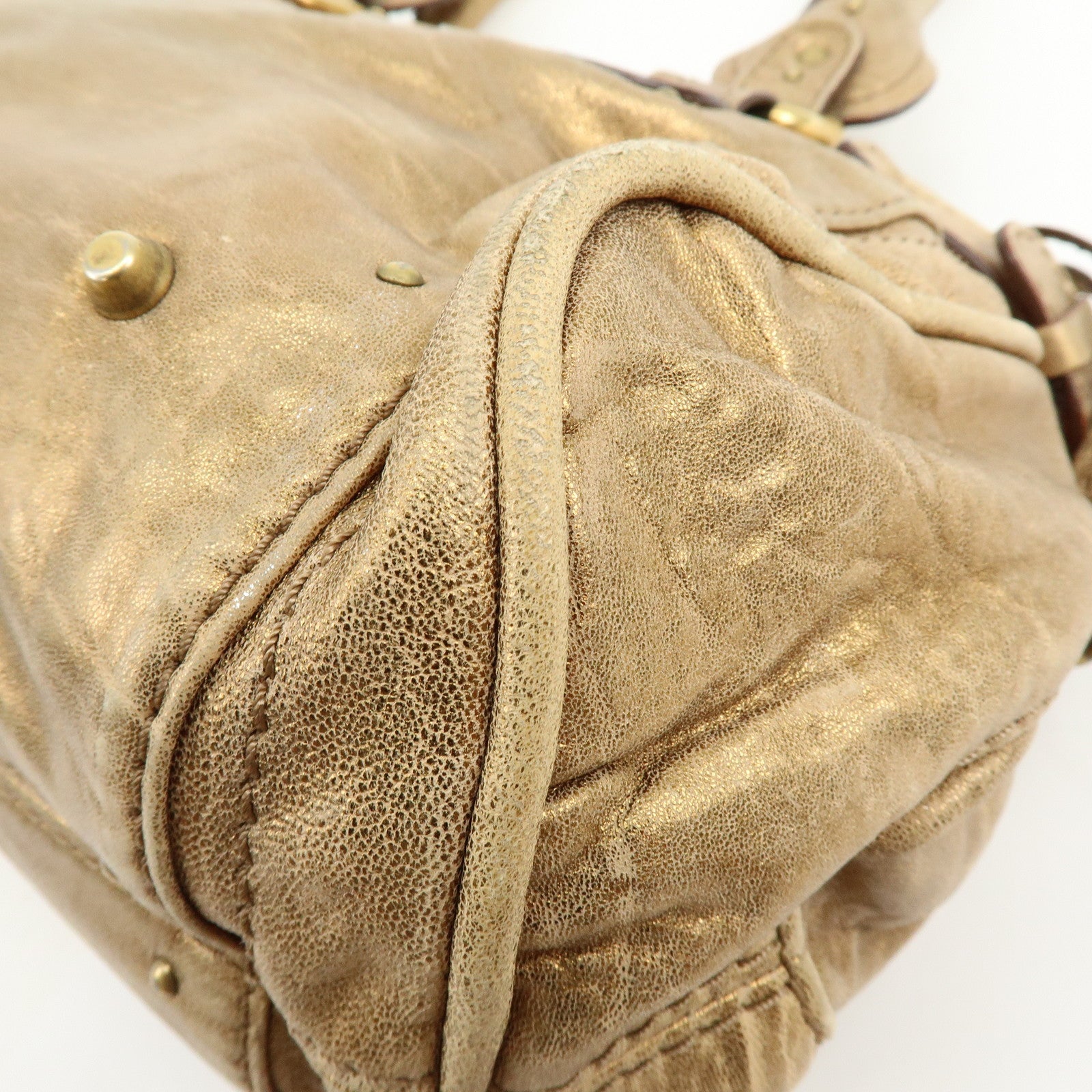 Chloe Paddington Leather Shoulder Bag Hand Bag Gold