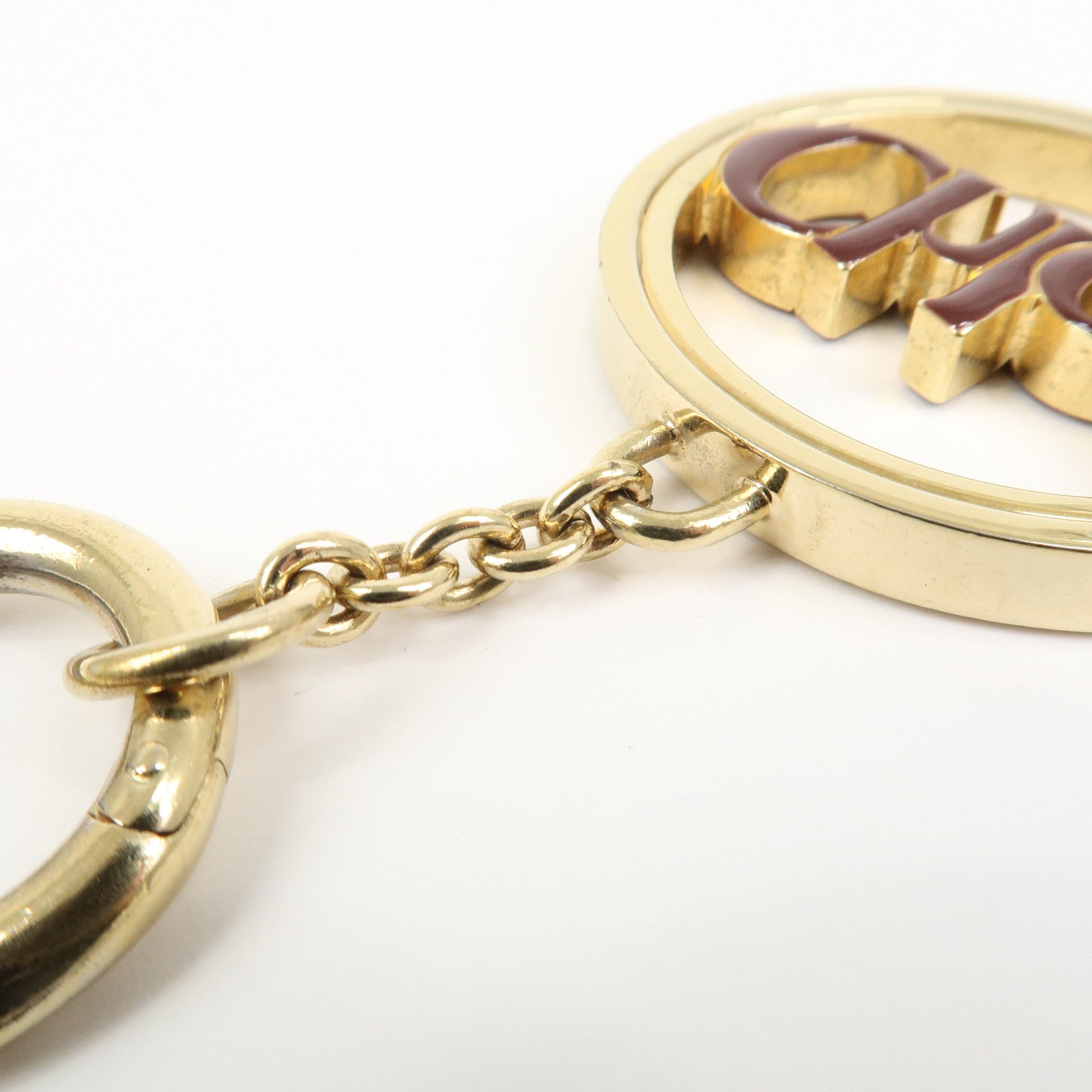 Chloe Metal Bag Charm Key Charm Key Chain Gold Brown