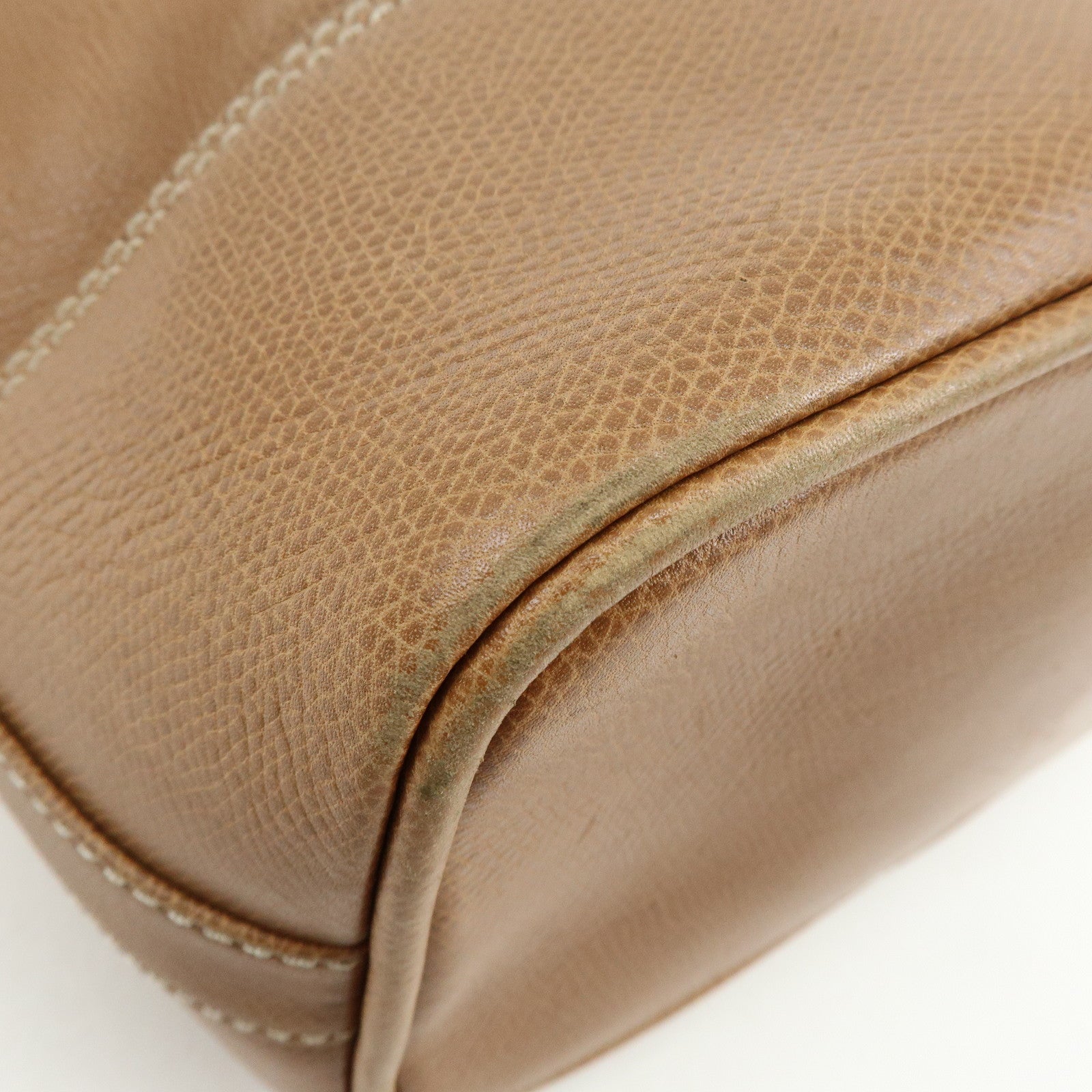 LOEWE Anagarm Leather Drawstring Shoulder Bag Brown