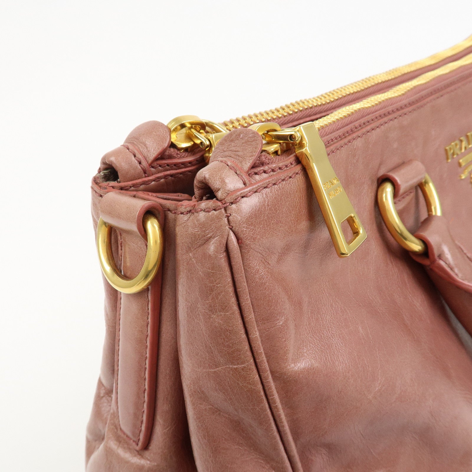 PRADA Leather 2Way Hand Bag Shoulder Bag Pink BN2324