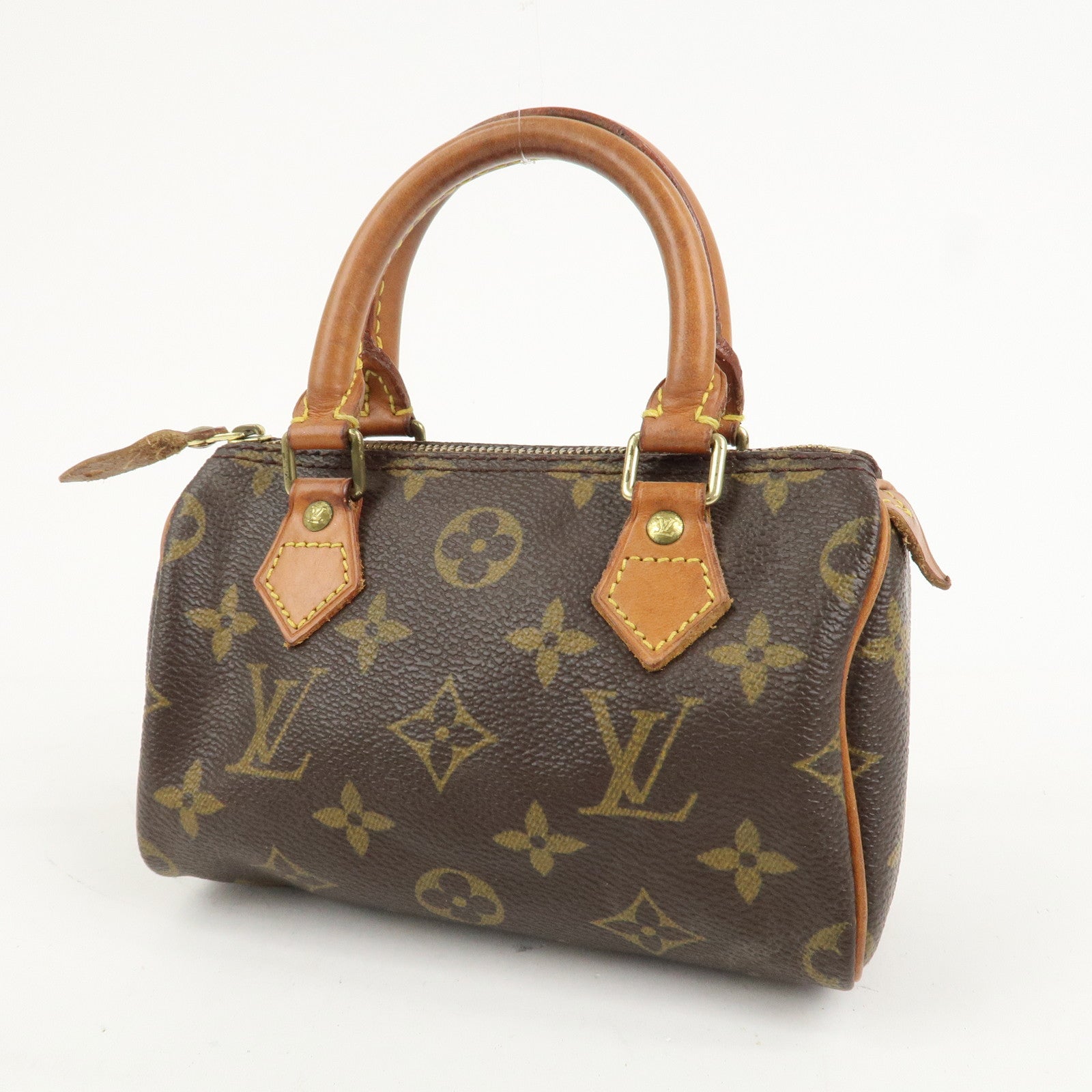 Louis Vuitton Monogram Mini Speedy Hand Bag Brown M41534