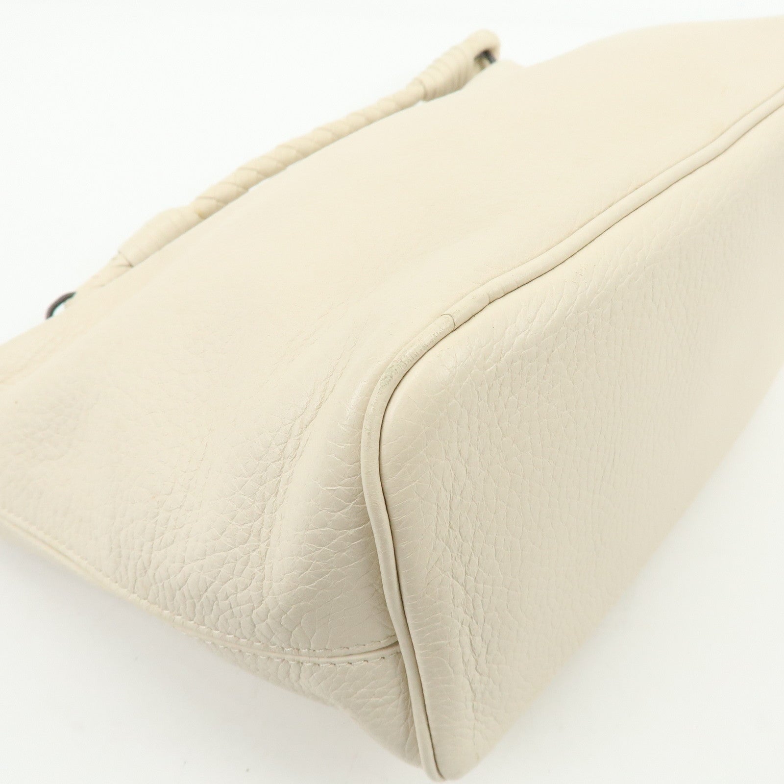 BOTTEGA VENETA Leather Shoulder Bag Hand Bag Ivory