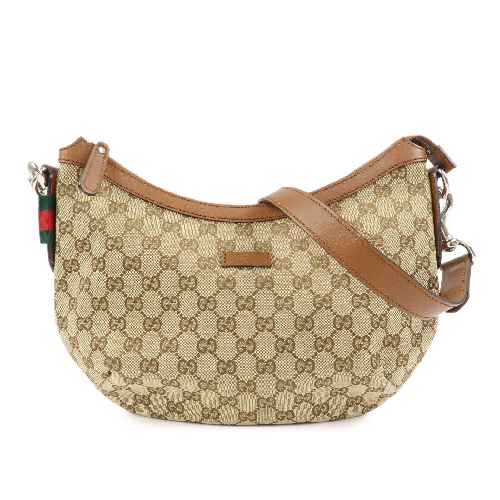 GUCCI Sherry GG Canvas Leather Shoulder Bag Beige Brown 353399