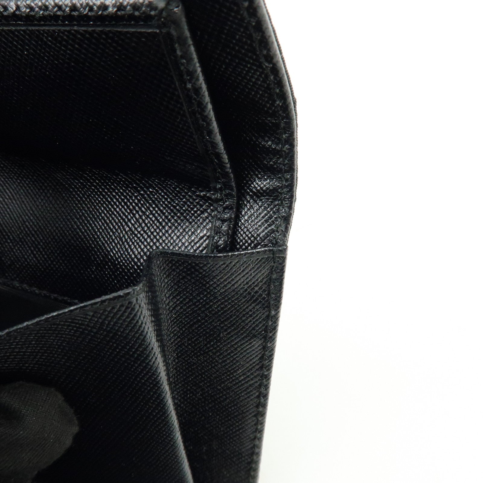 PRADA Triangle Logo Nylon Saffiano Leather Tri-fold Wallet M510