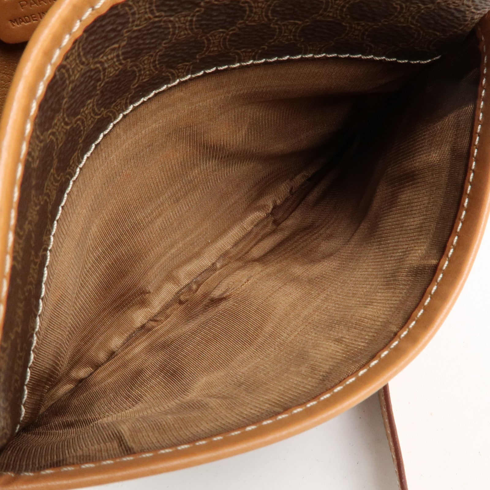 CELINE Macadam PVC Leather Shoulder Bag Brown