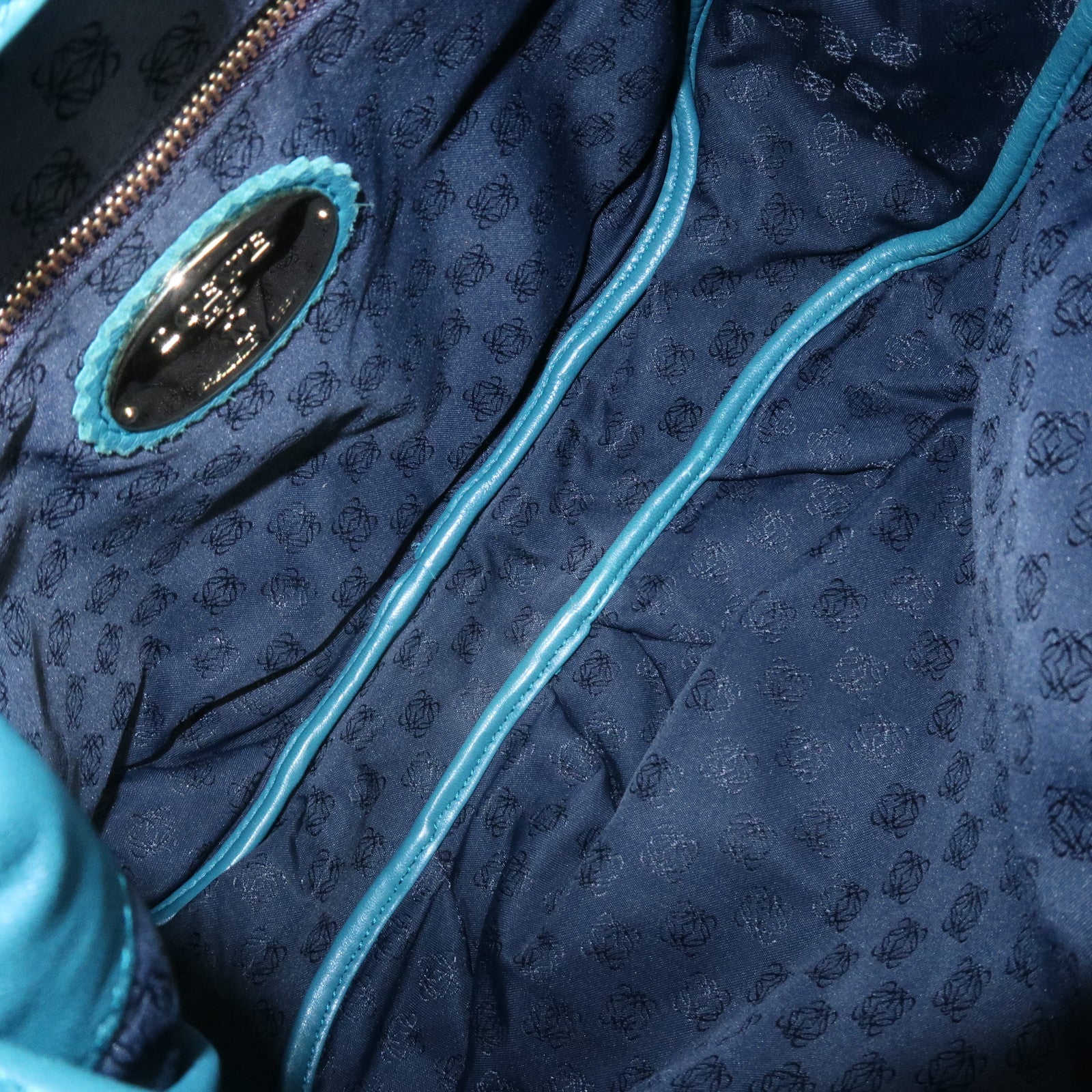 LOEWE Viento 30 Leather Shoulder Bag Hand Bag Blue