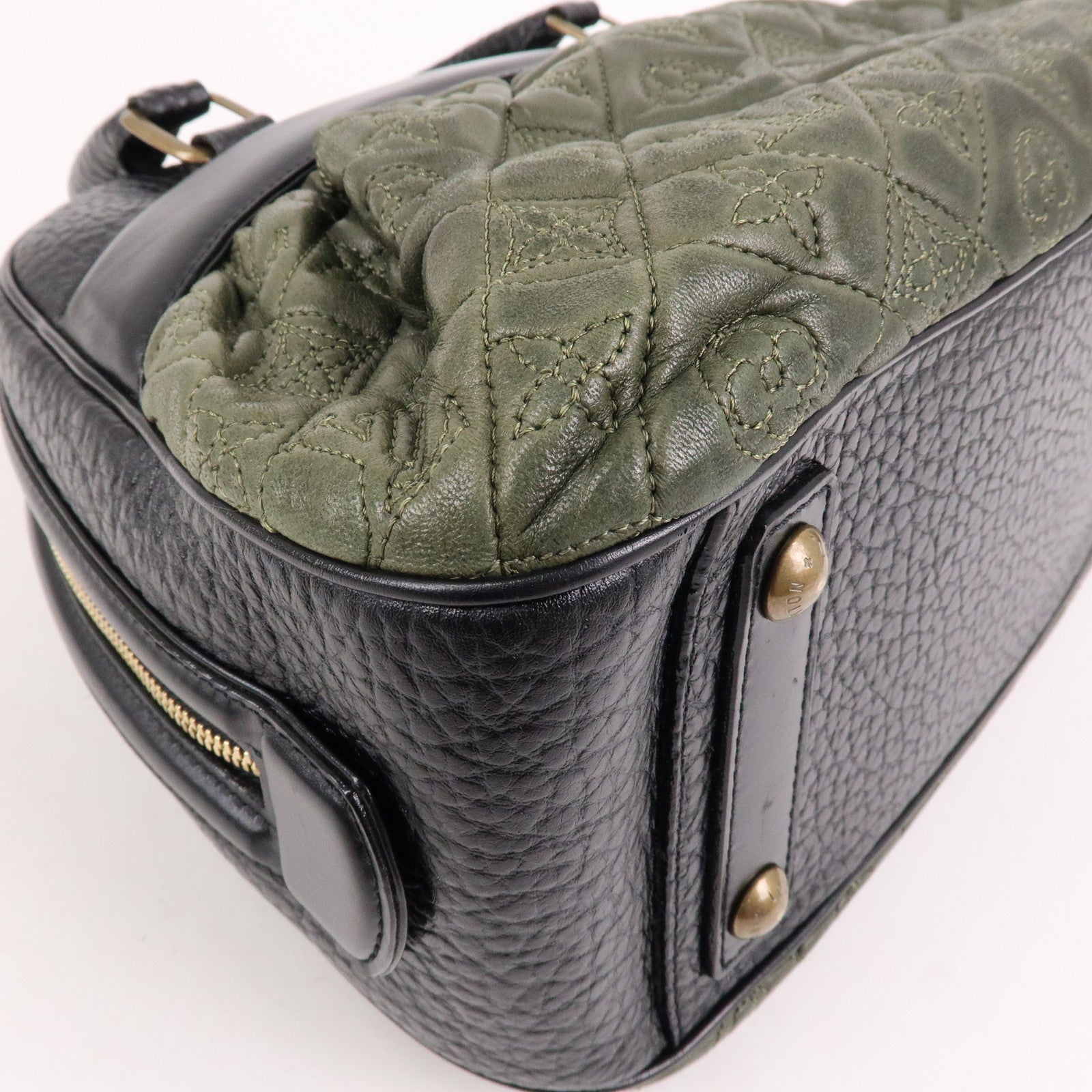Louis Vuitton Monogram Vienna Mitsy Lamb Skin Hand Bag Khaki M95103