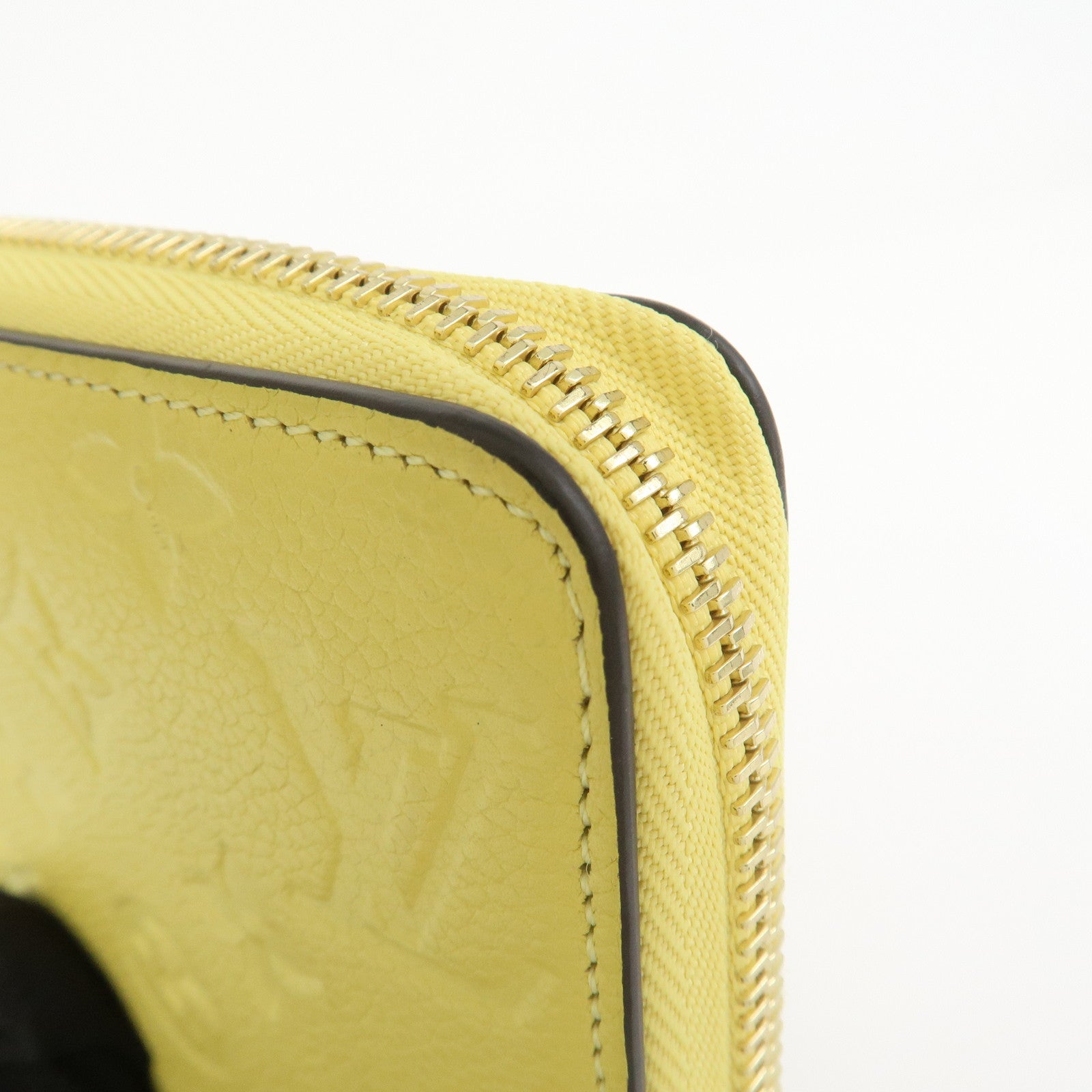 Louis Vuitton Monogram Empreinte Round Zippy Wallet Jaune M82043