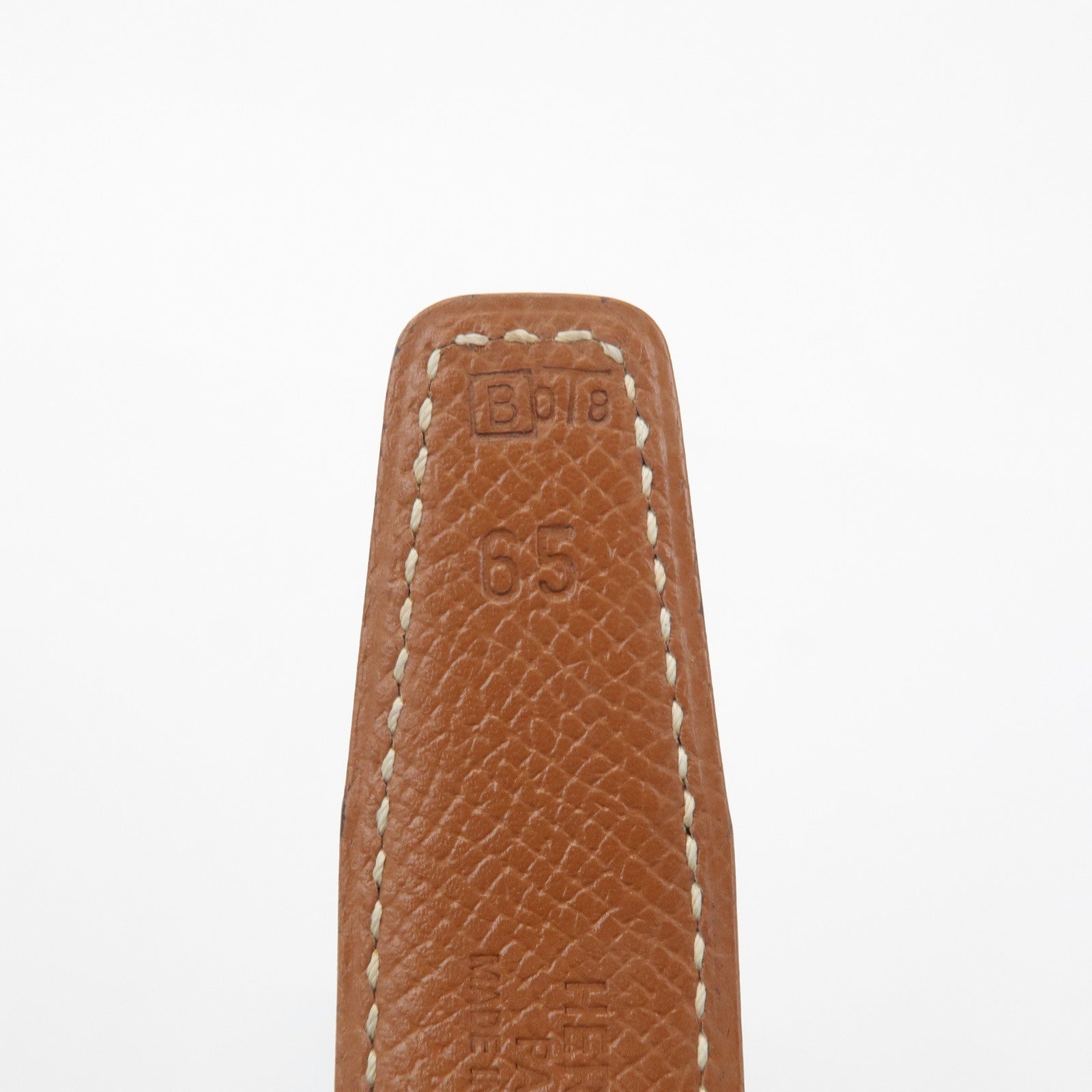 HERMES Cushvel Leather H Buckle Constance Belt H Stamped Black Gold Used