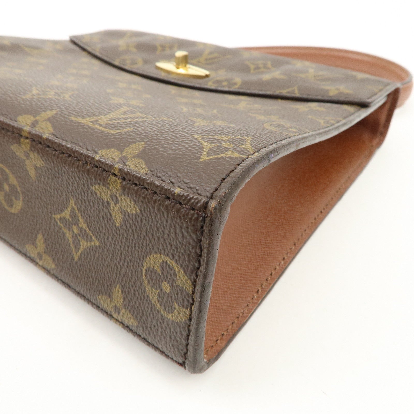 Louis Vuitton Monogram Malesherbes Hand Bag Brown M51379 Used