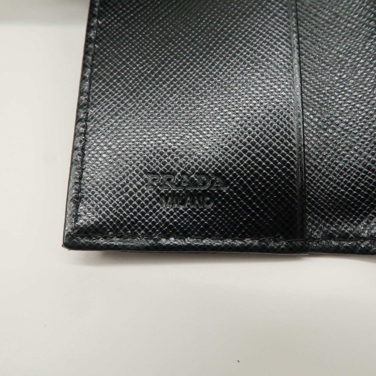 PRADA Nylon Saffiano Leather 6 Rings Key Case Black M222A