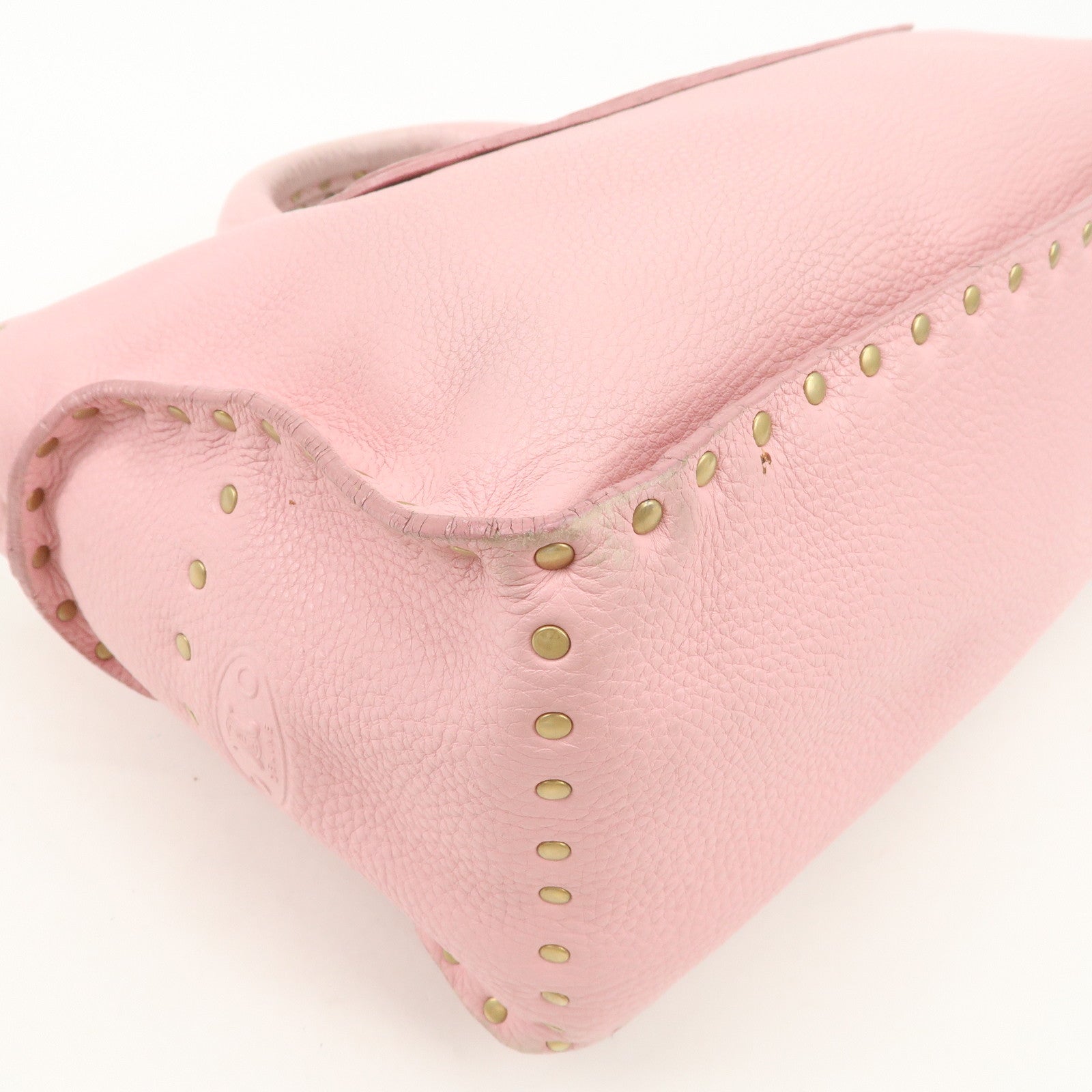 CELINE Leather Boogie Bag Hand Bag Tote Bag Pink