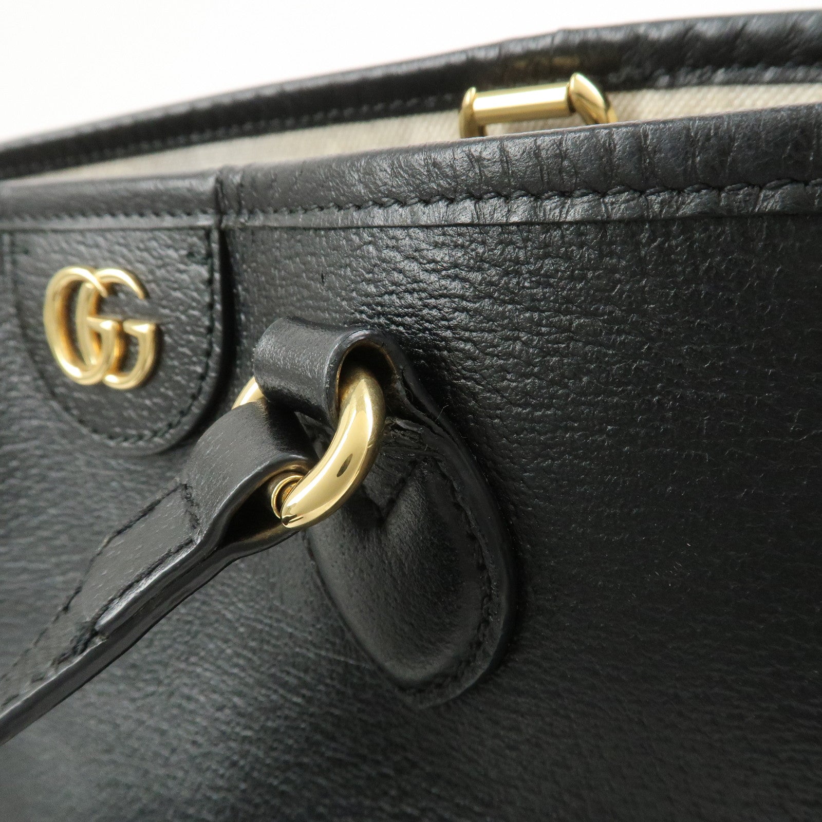 GUCCI GG Marmont Leather Tote Bag Shoulder Bag Black 765043