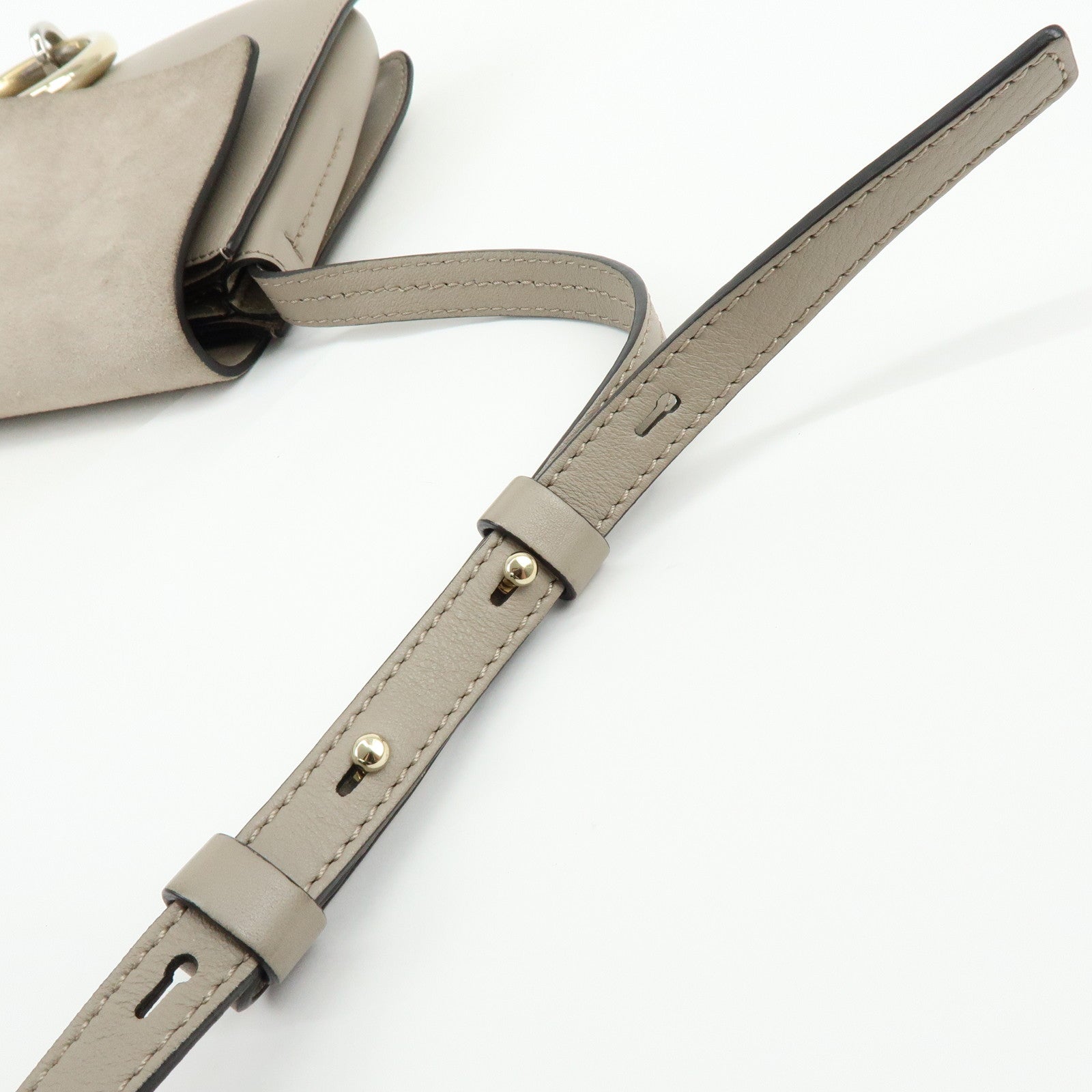 Chloe Faye Suede Leather Shoulder Bag Crossbody Bag Greige