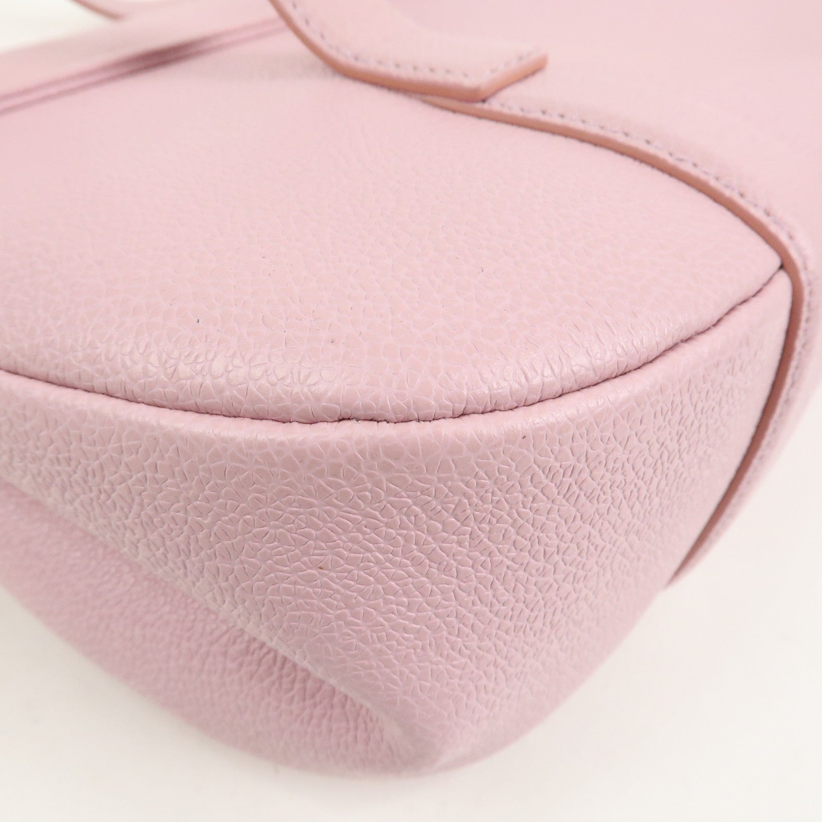 BVLGARI Logo Leather Shoulder Bag Hand Bag Pink