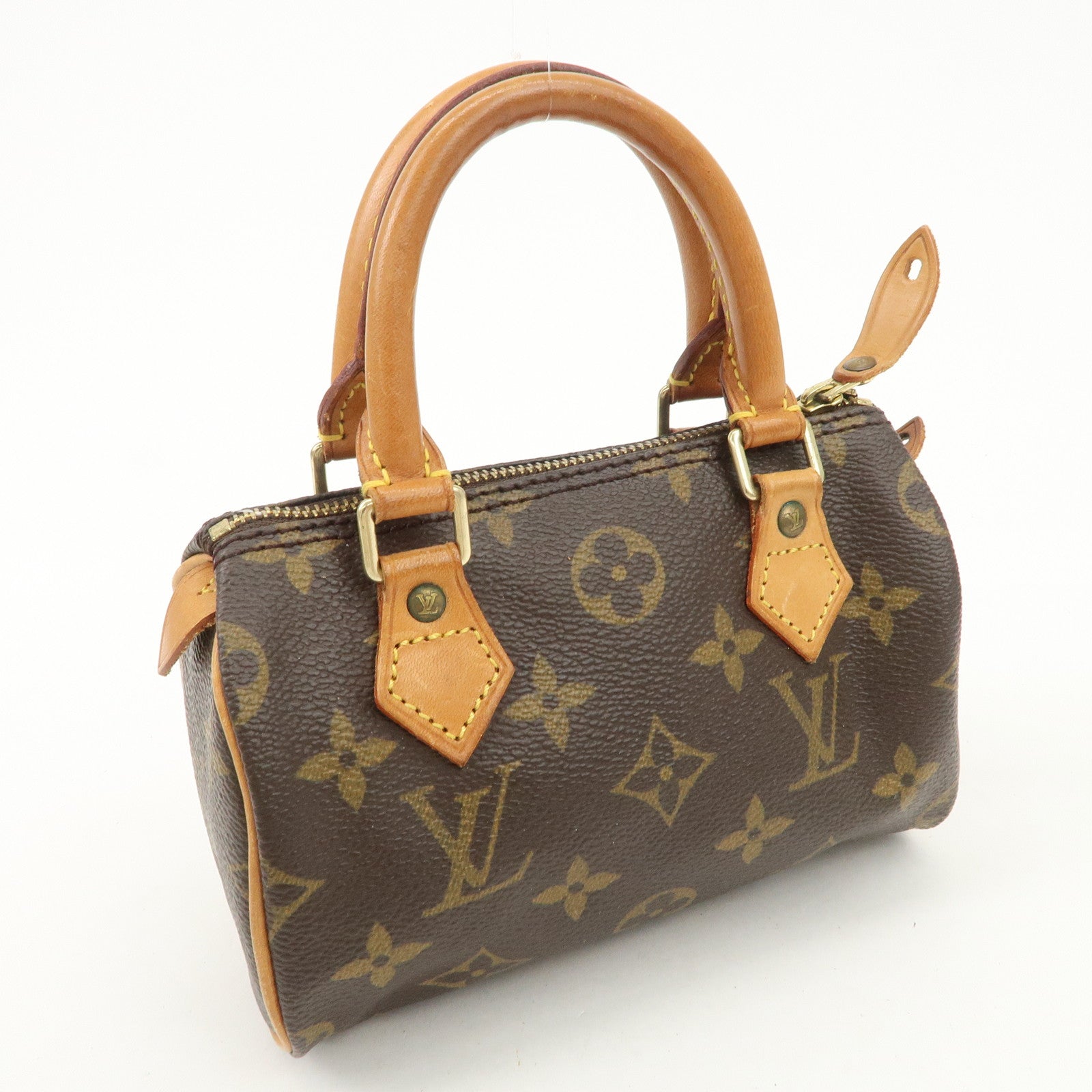 Louis Vuitton Monogram Mini Speedy Hand Bag Brown M41534 Used