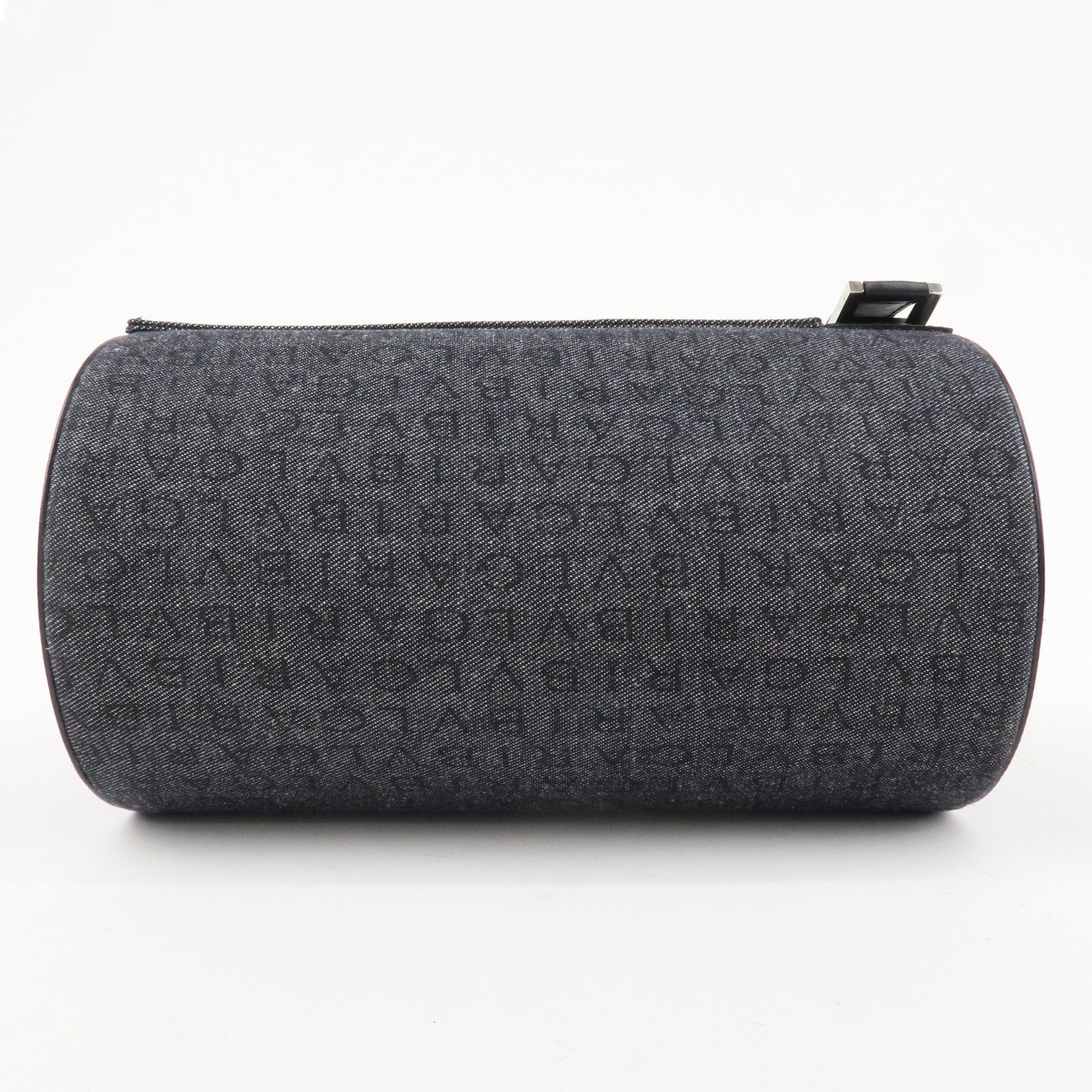 BVLGARI B-zero1 Drum Canvas Shoulder Bag Black Navy Used Used