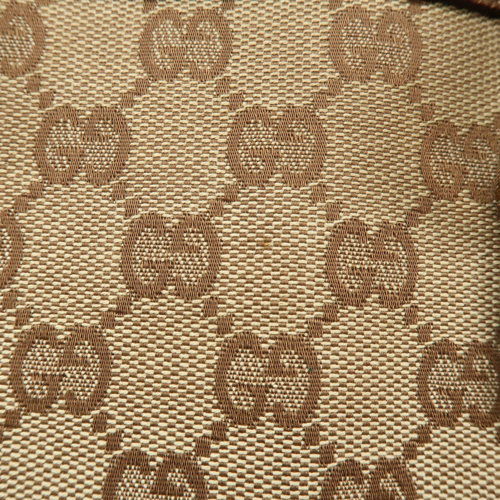 GUCCI GG Canvas Leather Studded Hand Bag Brown 131023