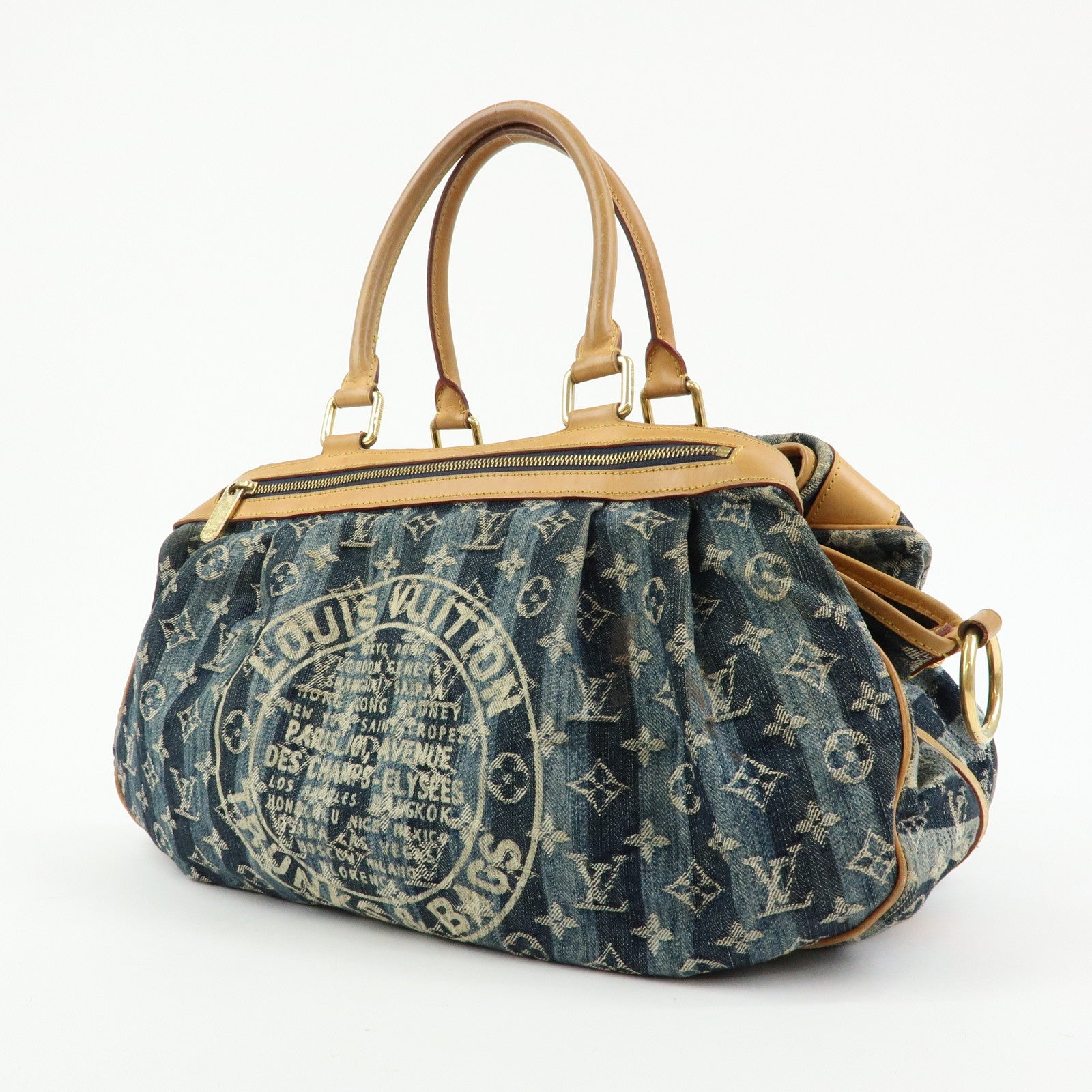 Louis Vuitton Monogram Denim Cabas Raye GM 2Way Hand Bag M95336