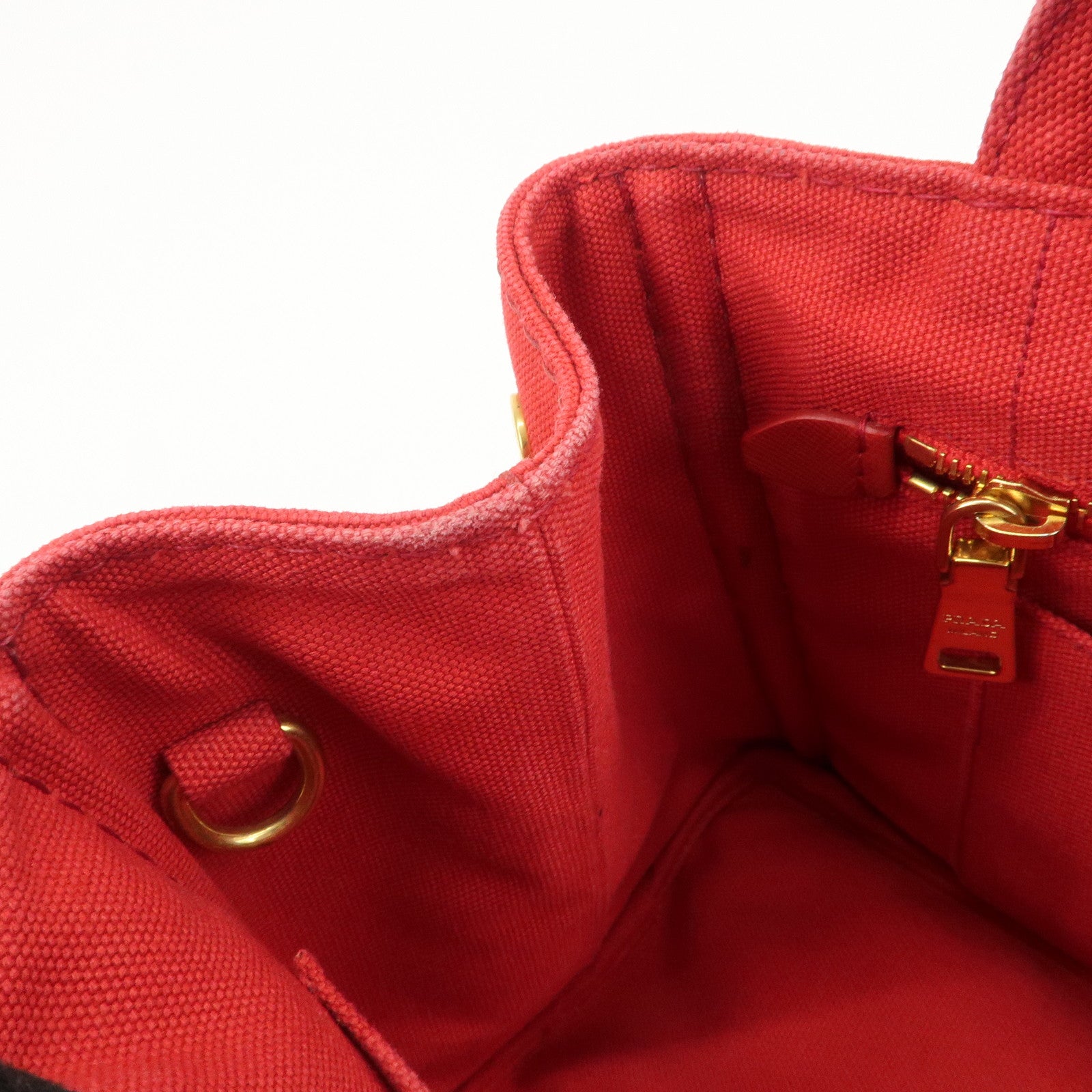 PRADA Logo Canapa Canvas Mini 2Way Bag Hand Shoulder Bag B2349G