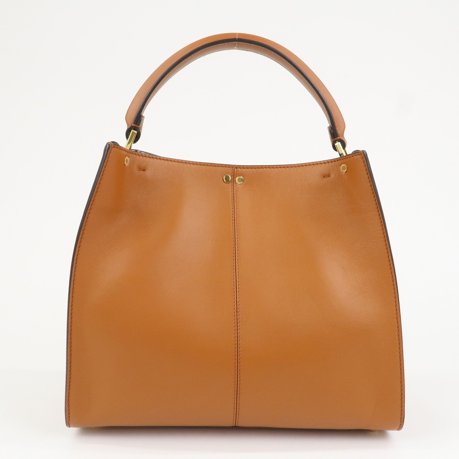 FENDI Peekaboo X Lite Leather 2Way Bag Shoulder Bag Brown 8BN310