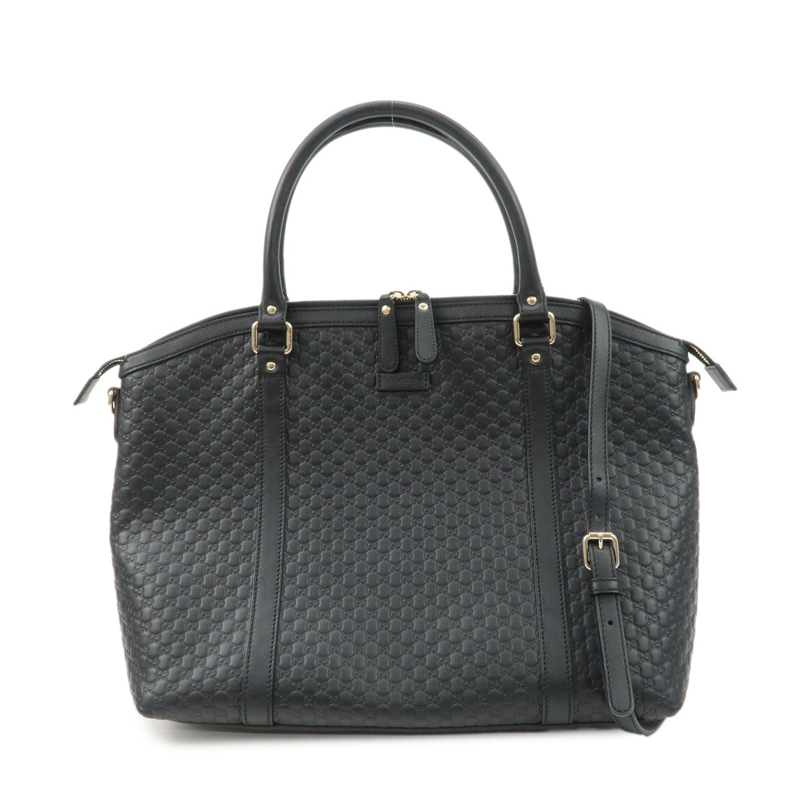 GUCCI Micro Guccissima Leather 2Way Bag Shoulder Bag Black 449658 Used