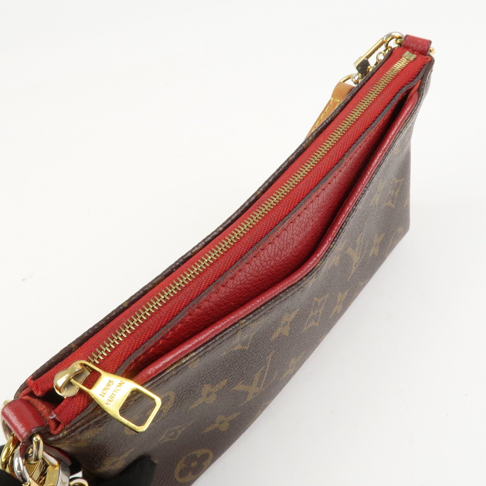 Louis Vuitton Monogram Pallas Clutch 2Way Bag Cerise M41638