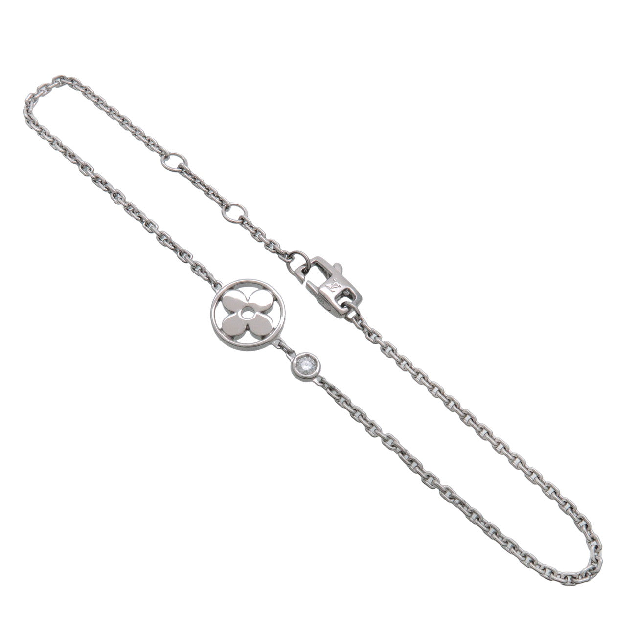Louis Vuitton Idylle Blossom 1P Daimond Bracelet K18 WG White Gold