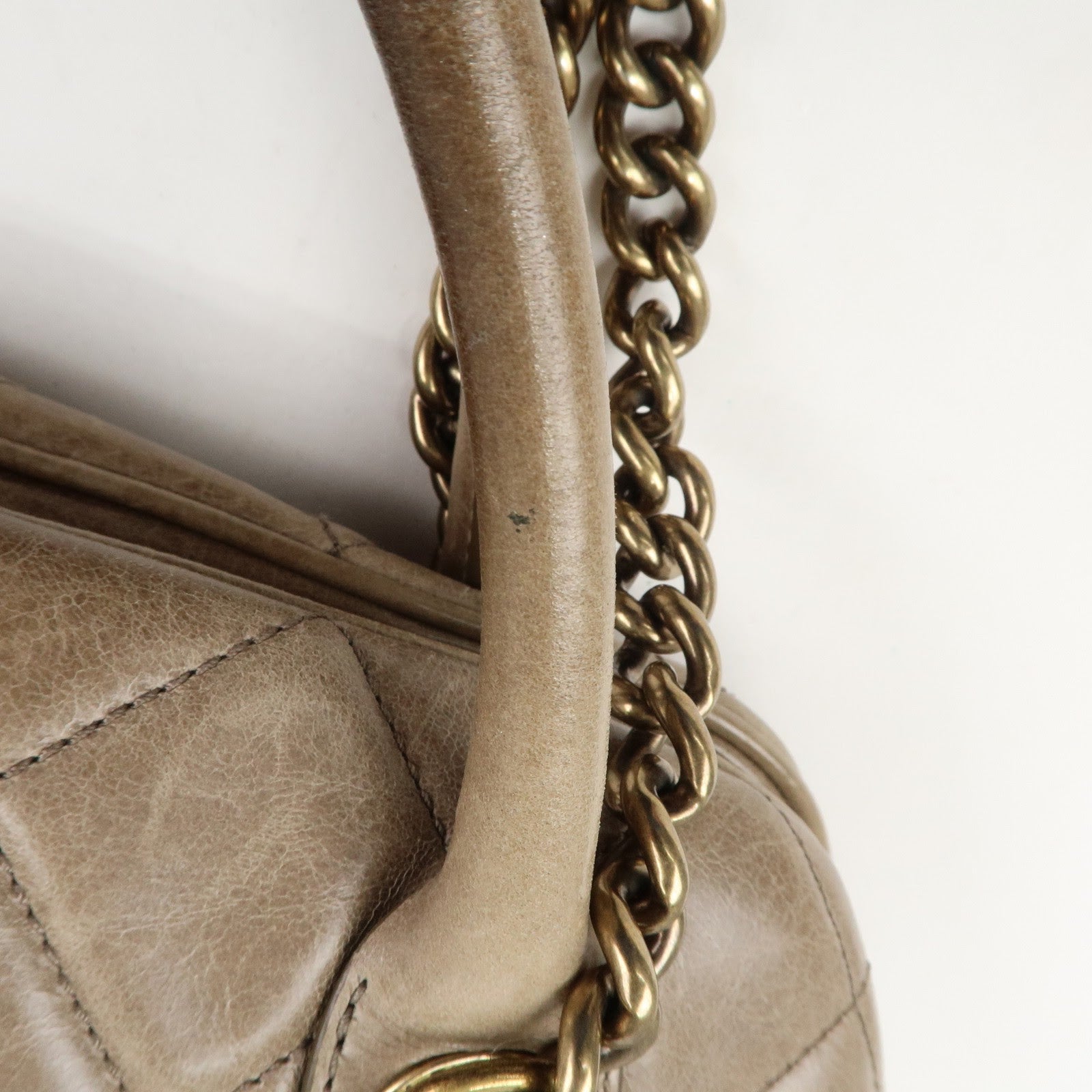 CHANEL Matelasse Leather 2Way Hand Bag Tote Bag Shoulder Bag Brown